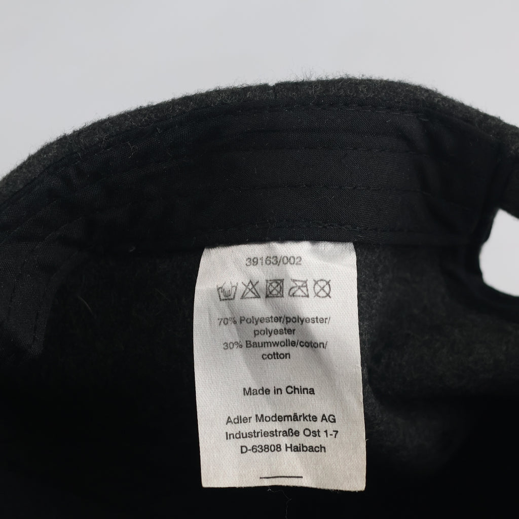 Thrifted Dark Charcoal Grey Felt Blank Baseball Cap | 10887