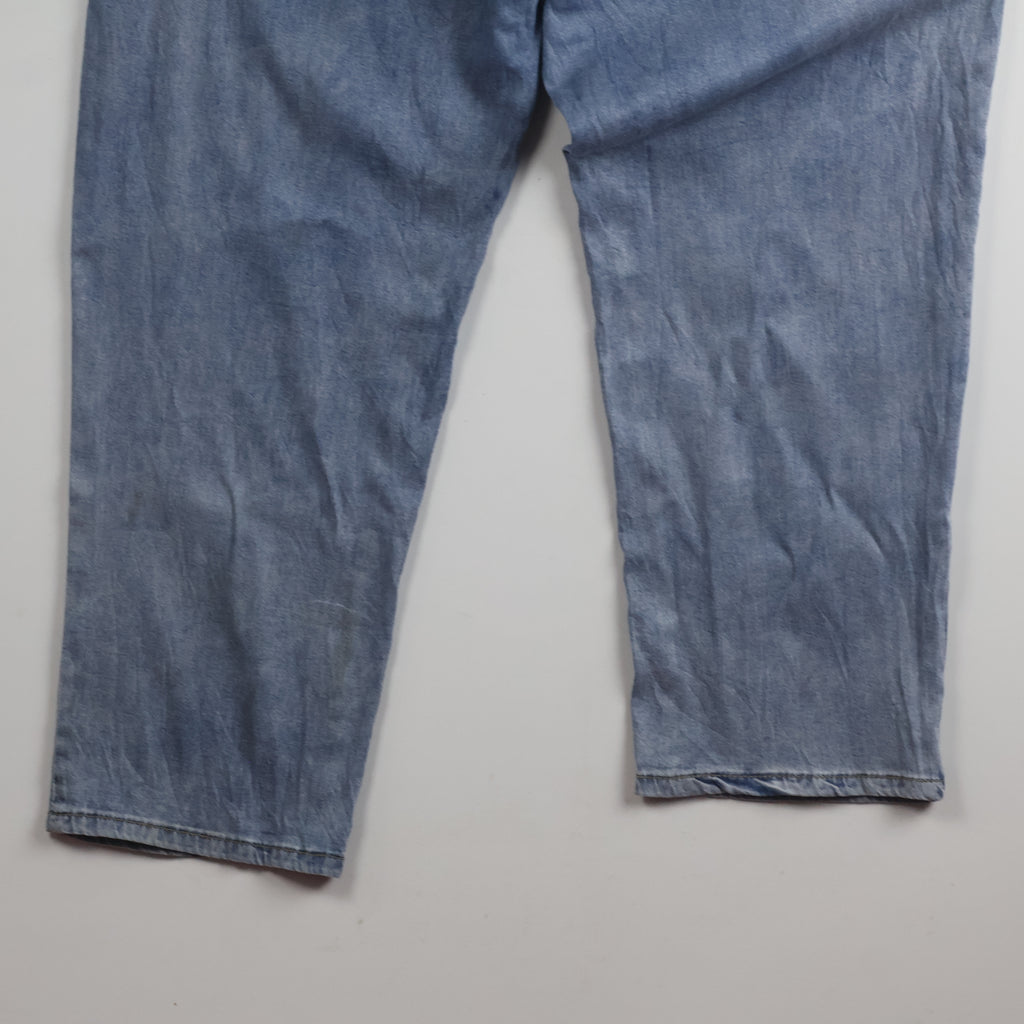 Thrifted Men's V.Cut Blue Elastic Waist Denim Waist:34/ J1084