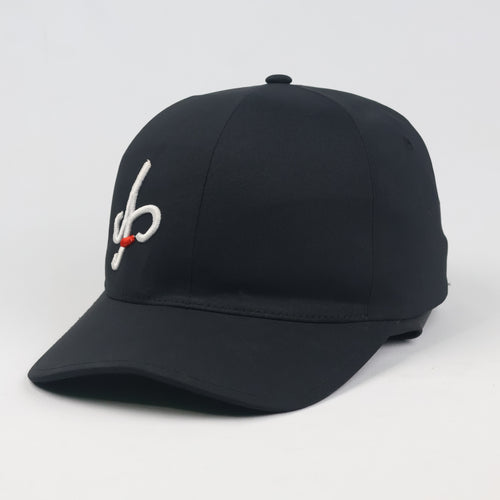 Thrifted Flexfit Delta Black Monogram Logo Fitted Cap - Size S/M (57-58cm)