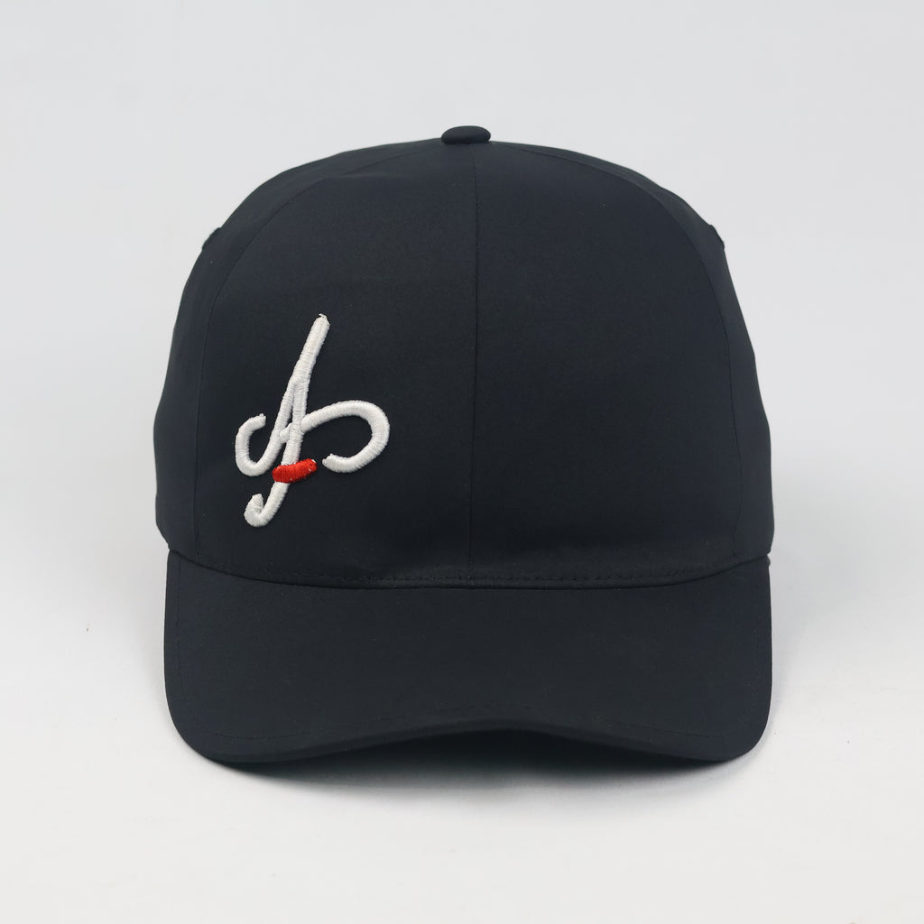 Thrifted Flexfit Delta Black Monogram Logo Fitted Cap - Size S/M (57-58cm)