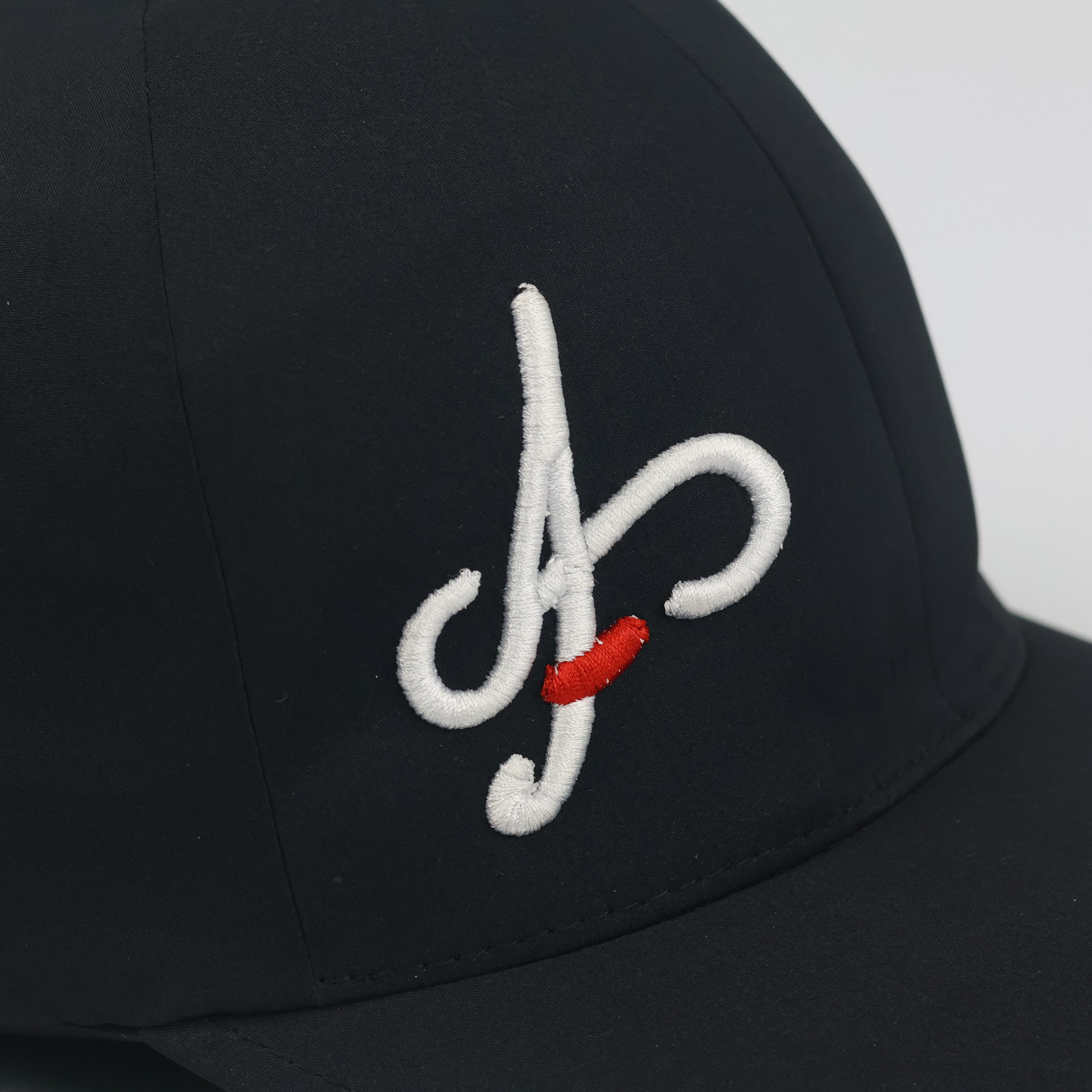 Thrifted Flexfit Delta Black Monogram Logo Fitted Cap - Size S/M (57-58cm)