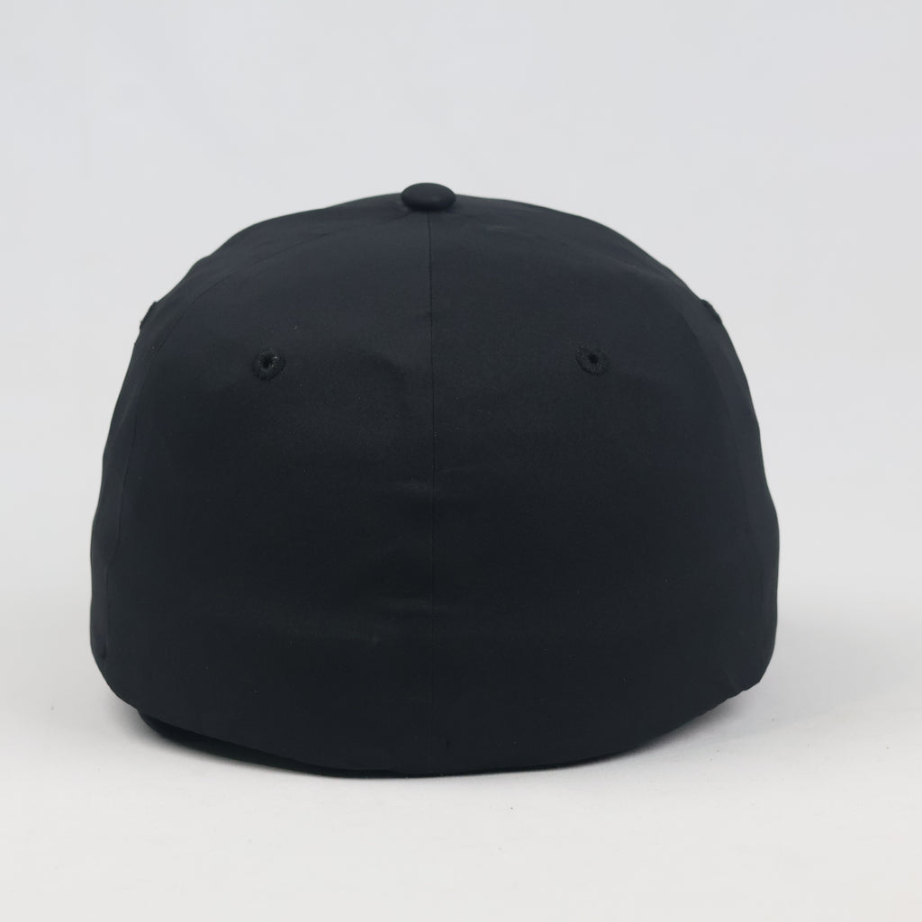 Thrifted Flexfit Delta Black Monogram Logo Fitted Cap - Size S/M (57-58cm)