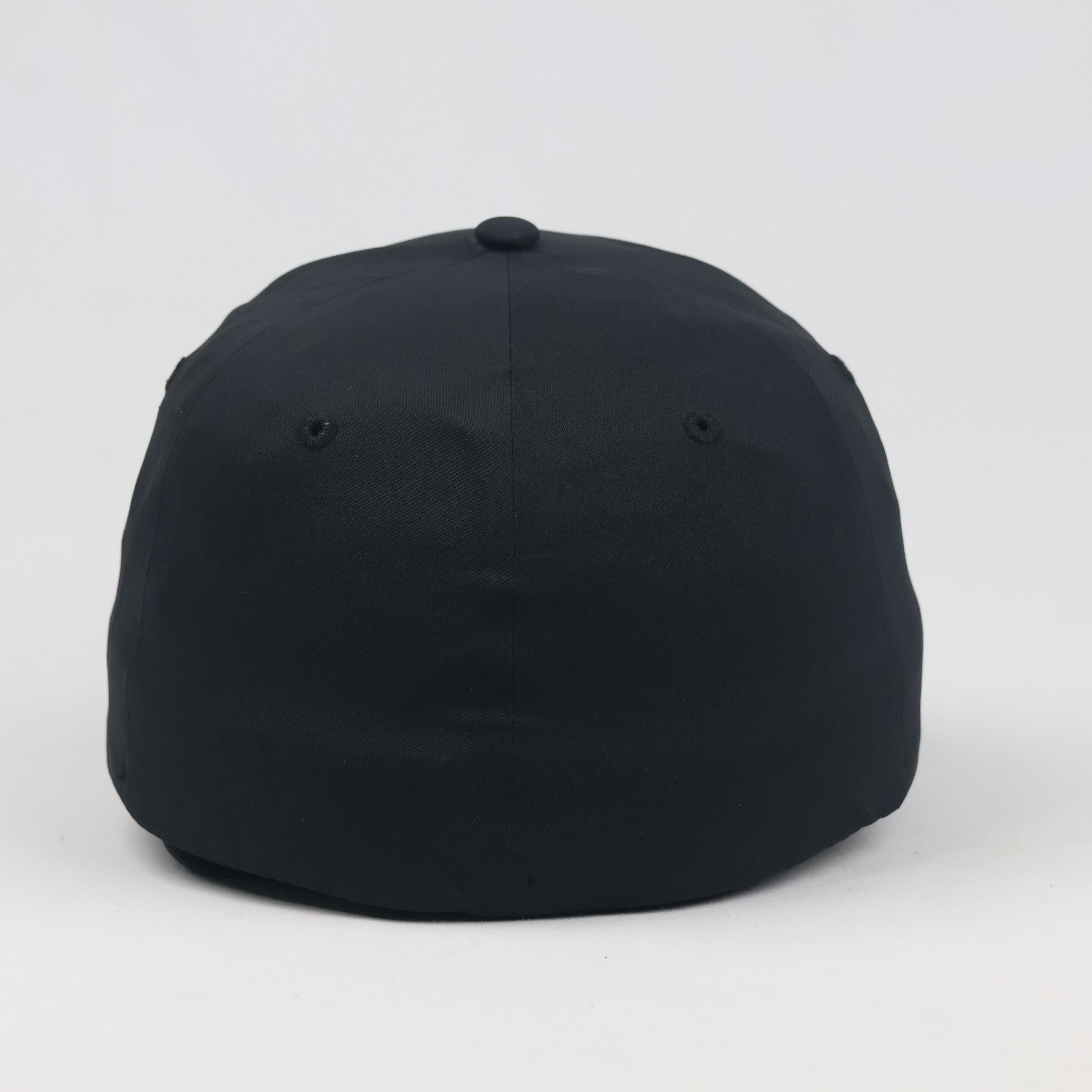 Thrifted Flexfit Delta Black Monogram Logo Fitted Cap - Size S/M (57-58cm)