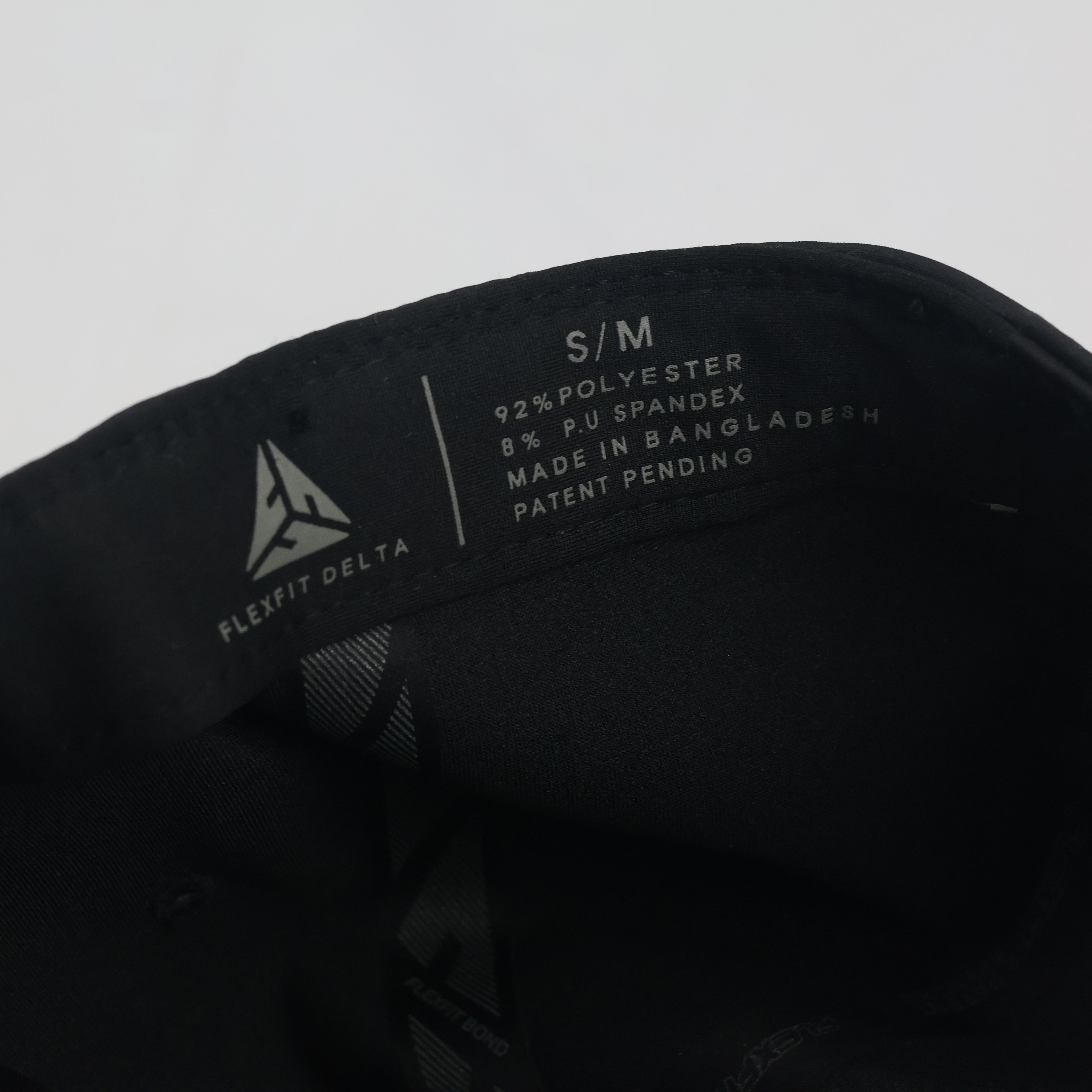 Thrifted Flexfit Delta Black Monogram Logo Fitted Cap - Size S/M (57-58cm)