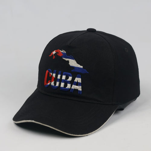Thrifted STB Cuba Flag Map Black Cotton Cap - Size 56-58cm