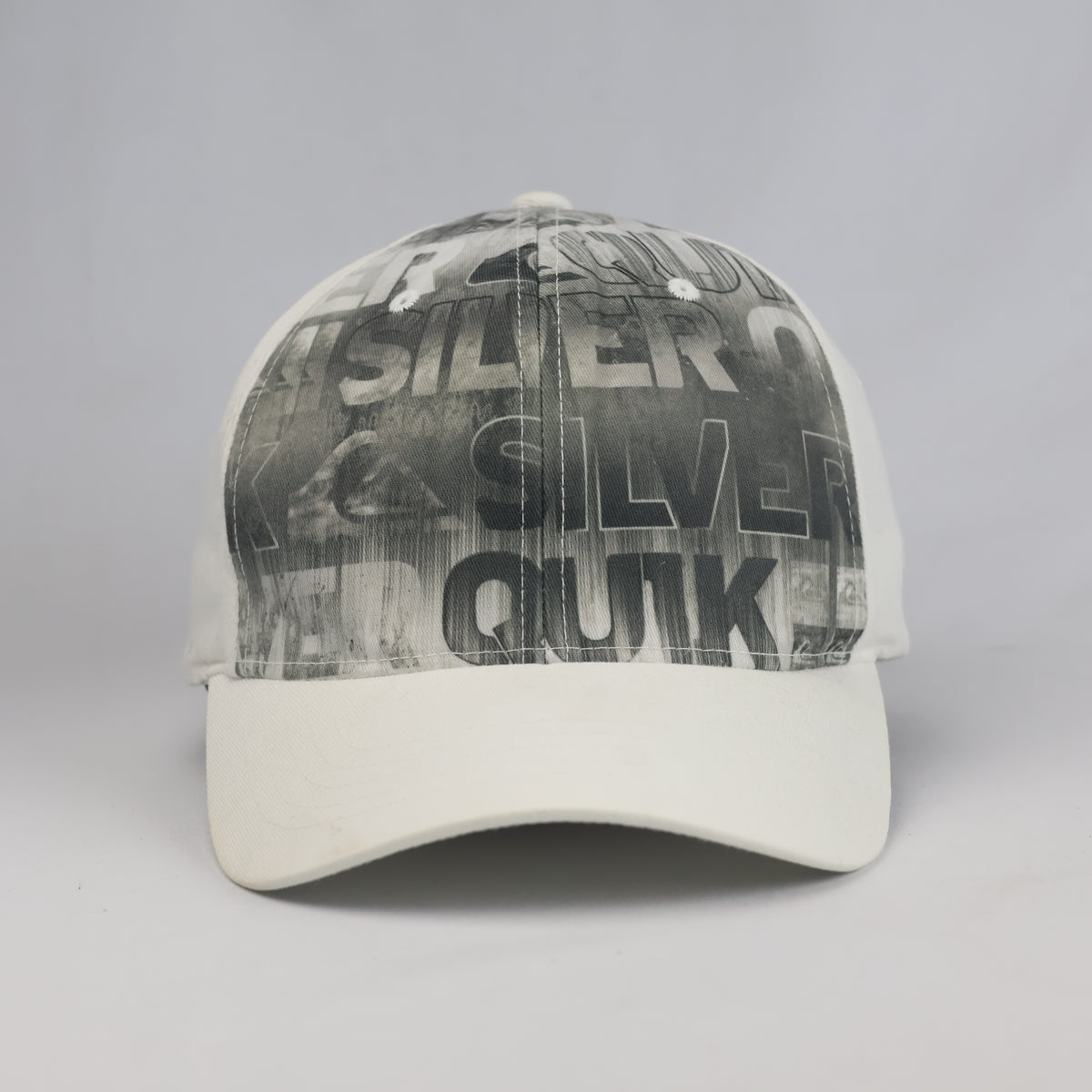 Thrifted Quiksilver Flexfit Yupoong White Stretch Fit Cap (Size 57–58 cm) |10896