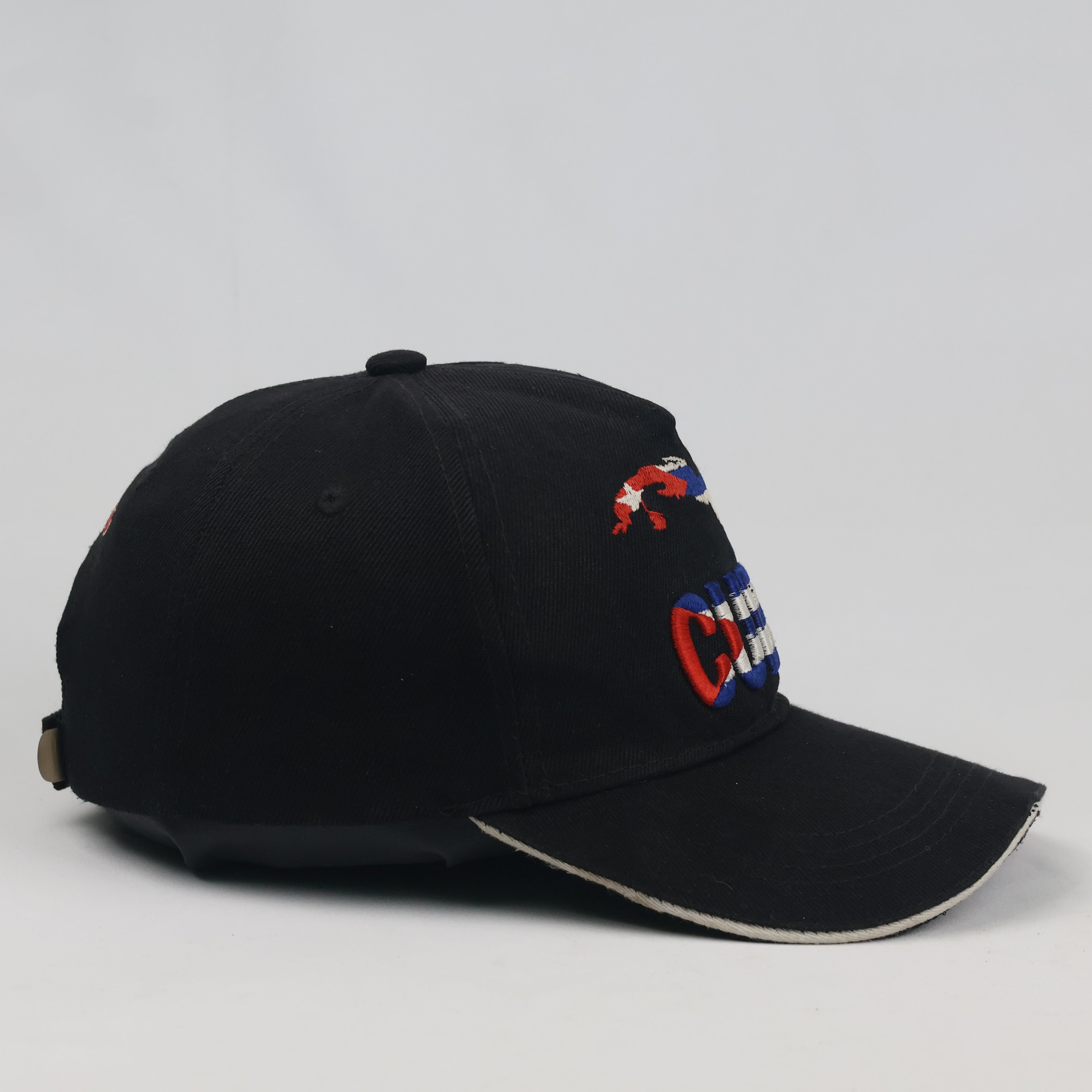 Thrifted STB Cuba Flag Map Black Cotton Cap - Size 56-58cm