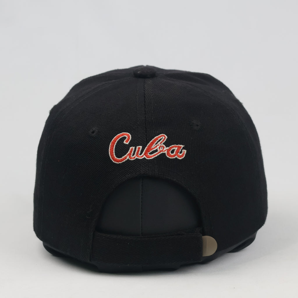 Thrifted STB Cuba Flag Map Black Cotton Cap - Size 56-58cm