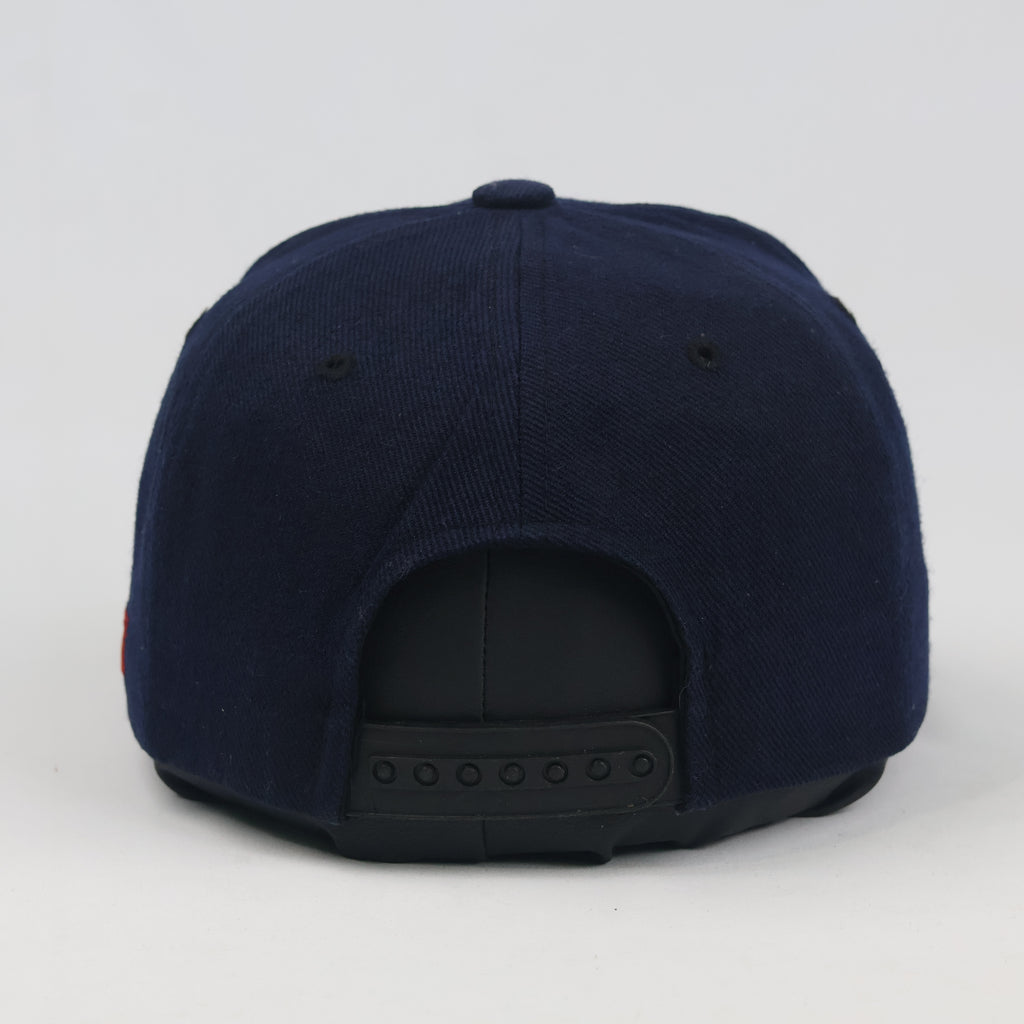 Thrifted Premier Navy Blue "Angry" Slogan Snapback Hat - Size 57-59cm