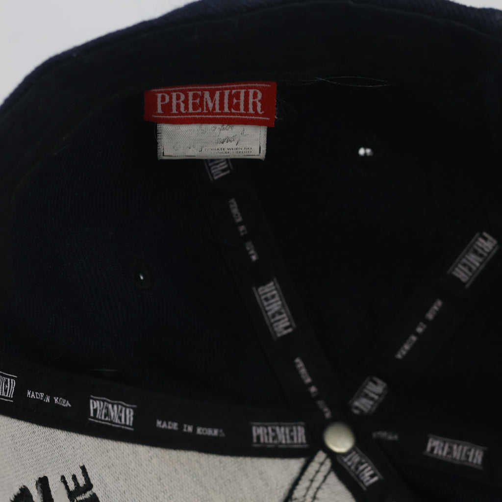 Thrifted Premier Navy Blue "Angry" Slogan Snapback Hat - Size 57-59cm