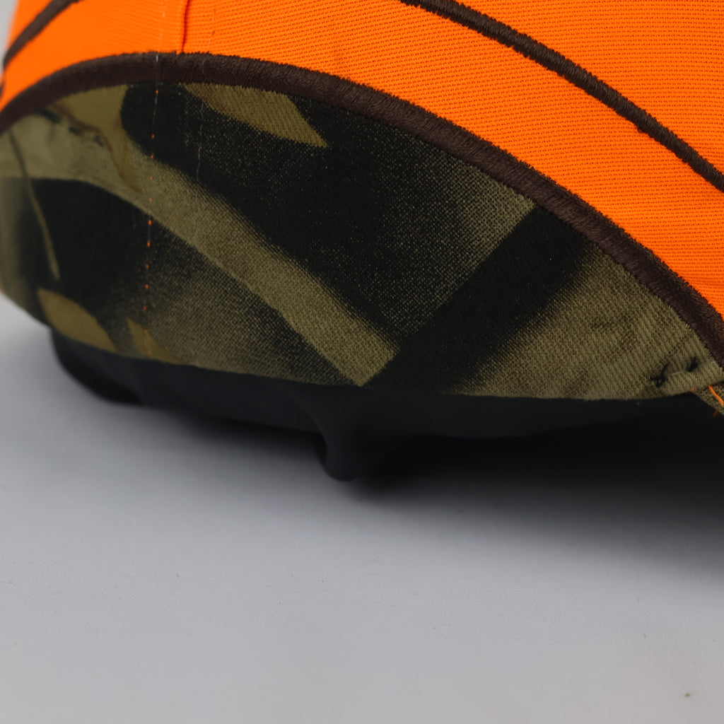 Neon Blaze Orange "Into The Wild" Camo Trim Hunting Cap