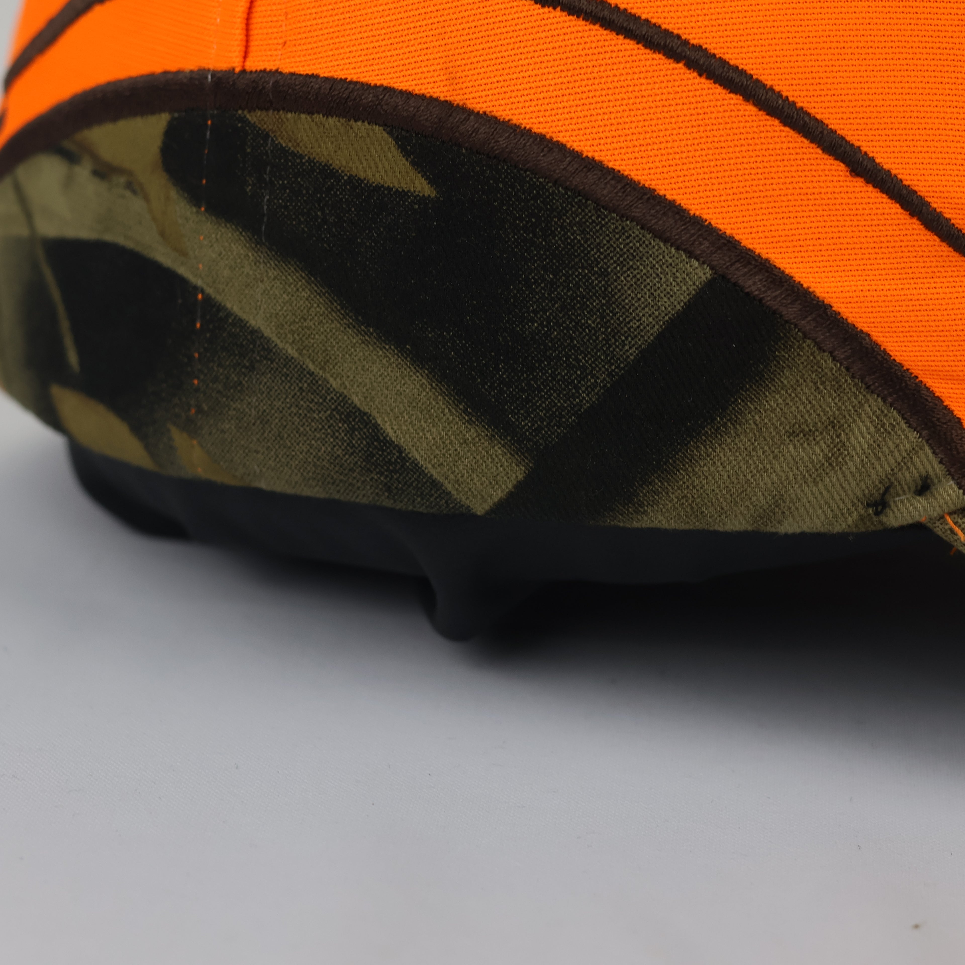 Neon Blaze Orange "Into The Wild" Camo Trim Hunting Cap