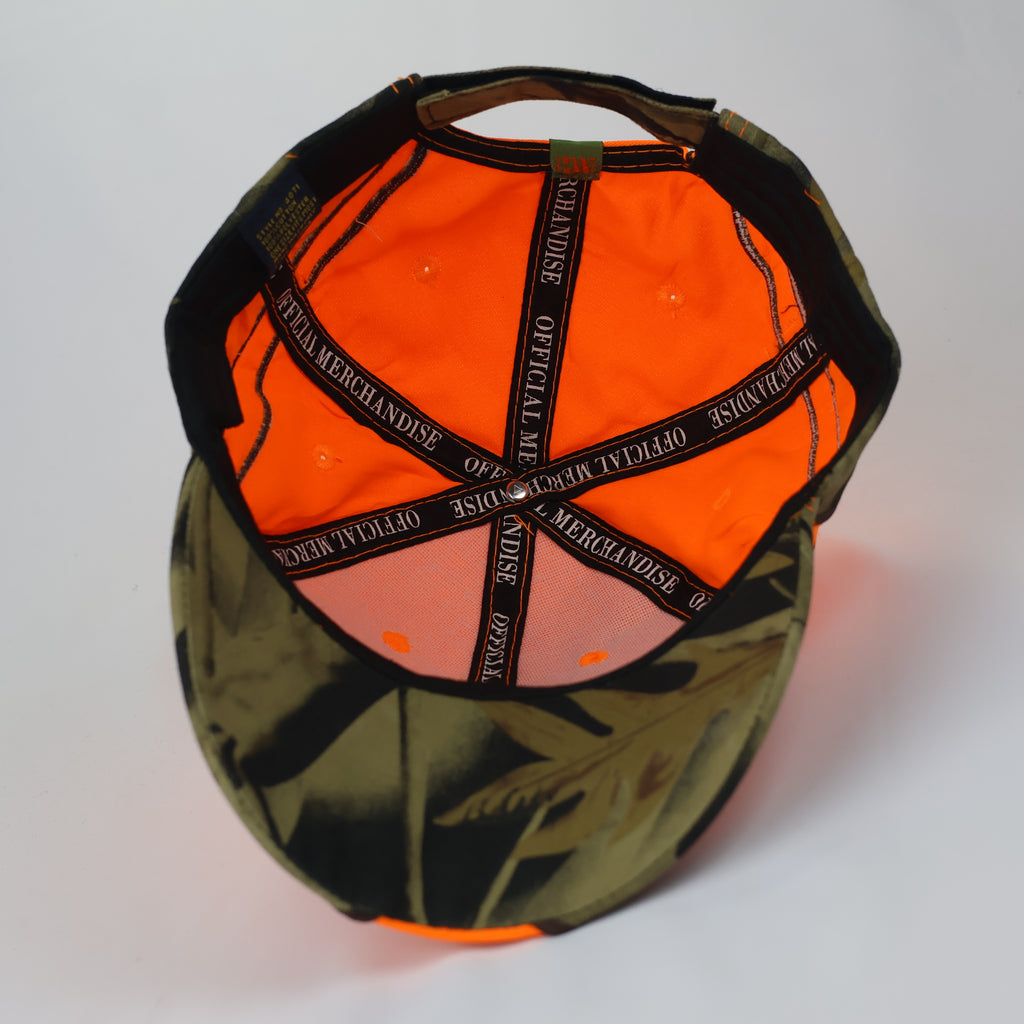 Neon Blaze Orange "Into The Wild" Camo Trim Hunting Cap