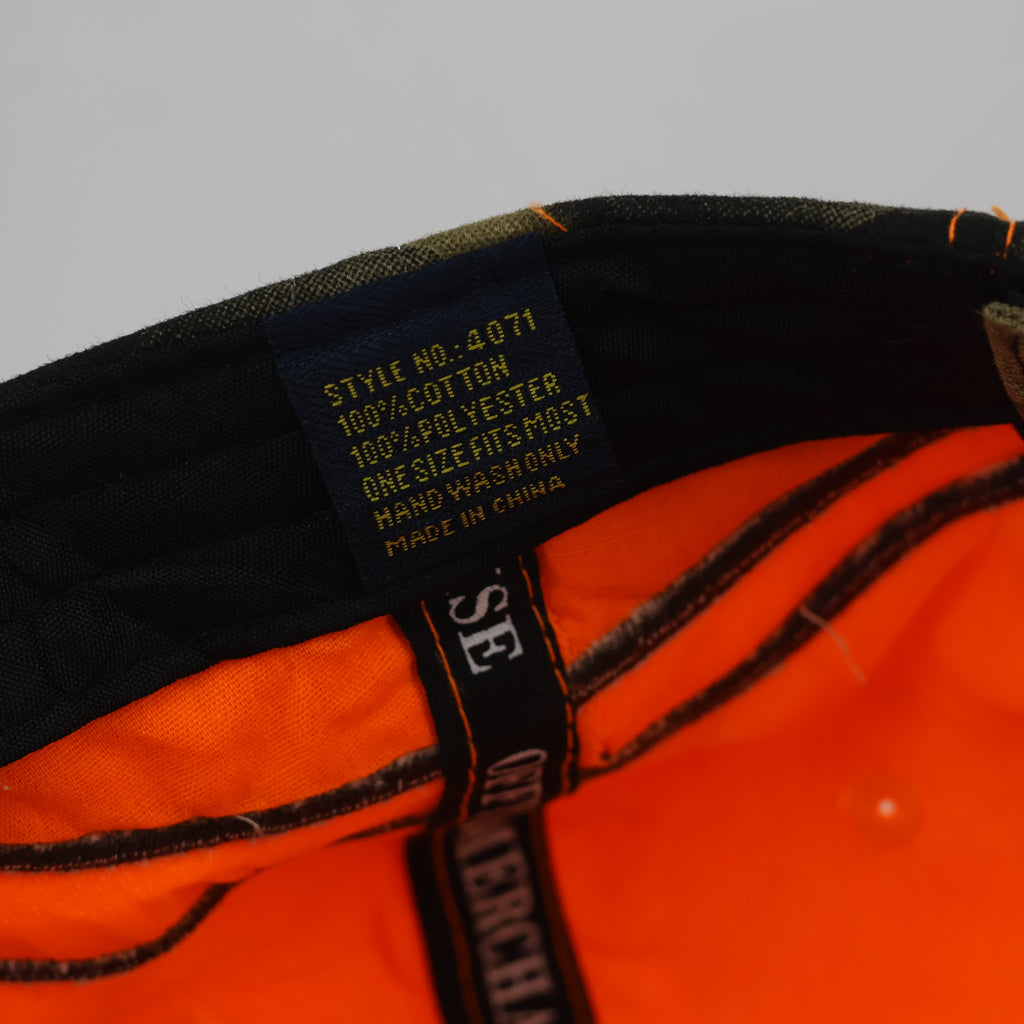 Neon Blaze Orange "Into The Wild" Camo Trim Hunting Cap