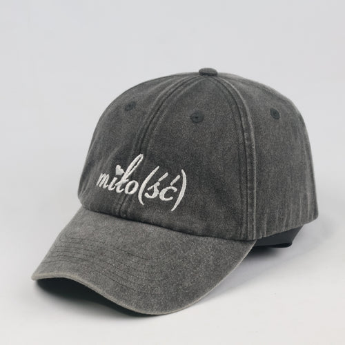 Thrifted Beechfield Faded Black Cursive Embroidered Baseball Cap - Size 57-59cm