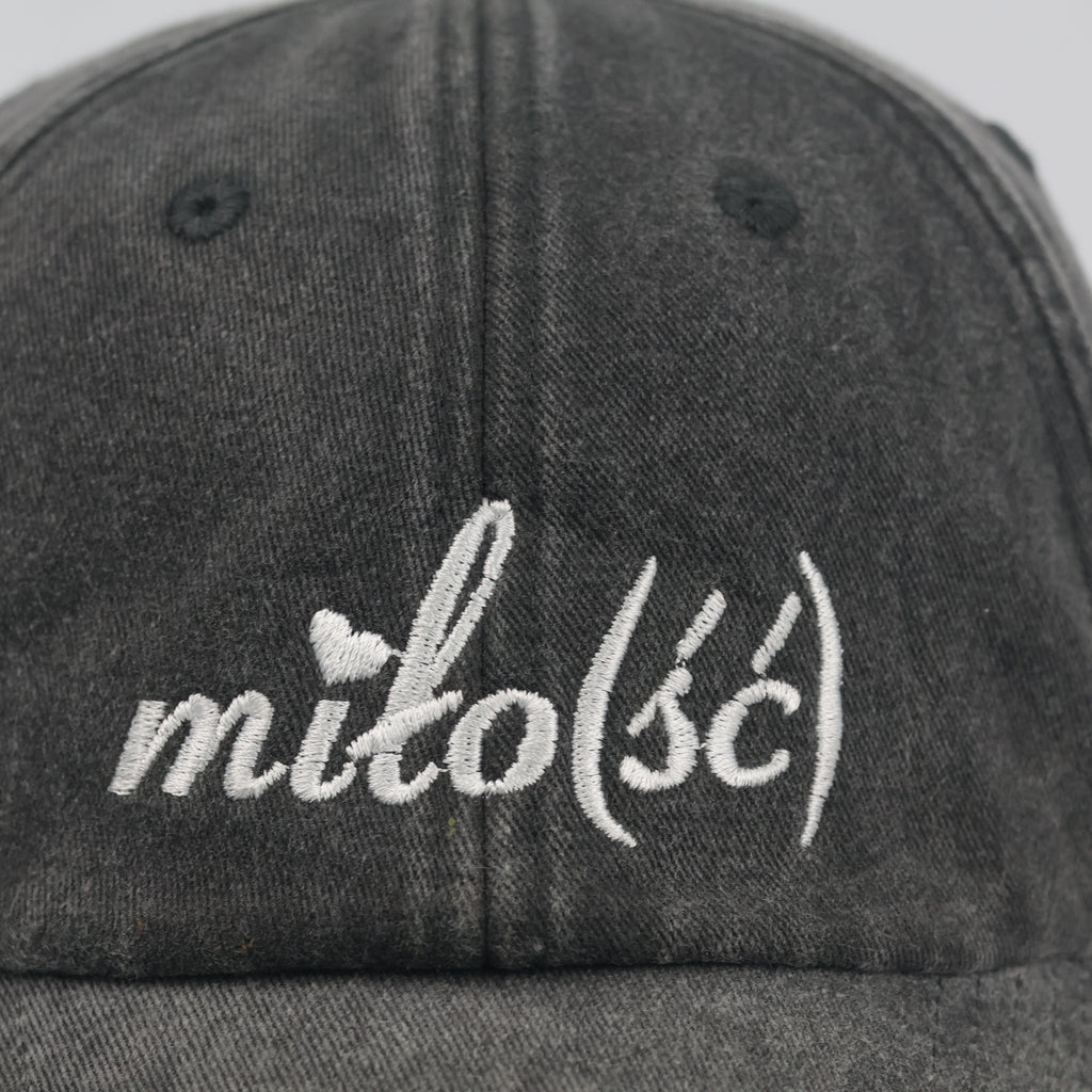 Thrifted Beechfield Faded Black Cursive Embroidered Baseball Cap - Size 57-59cm