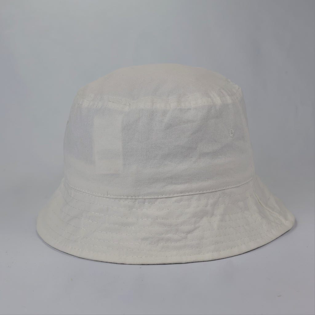 Sinsay Minimalist "Something More" Cotton Thrifted Bucket Hat - White