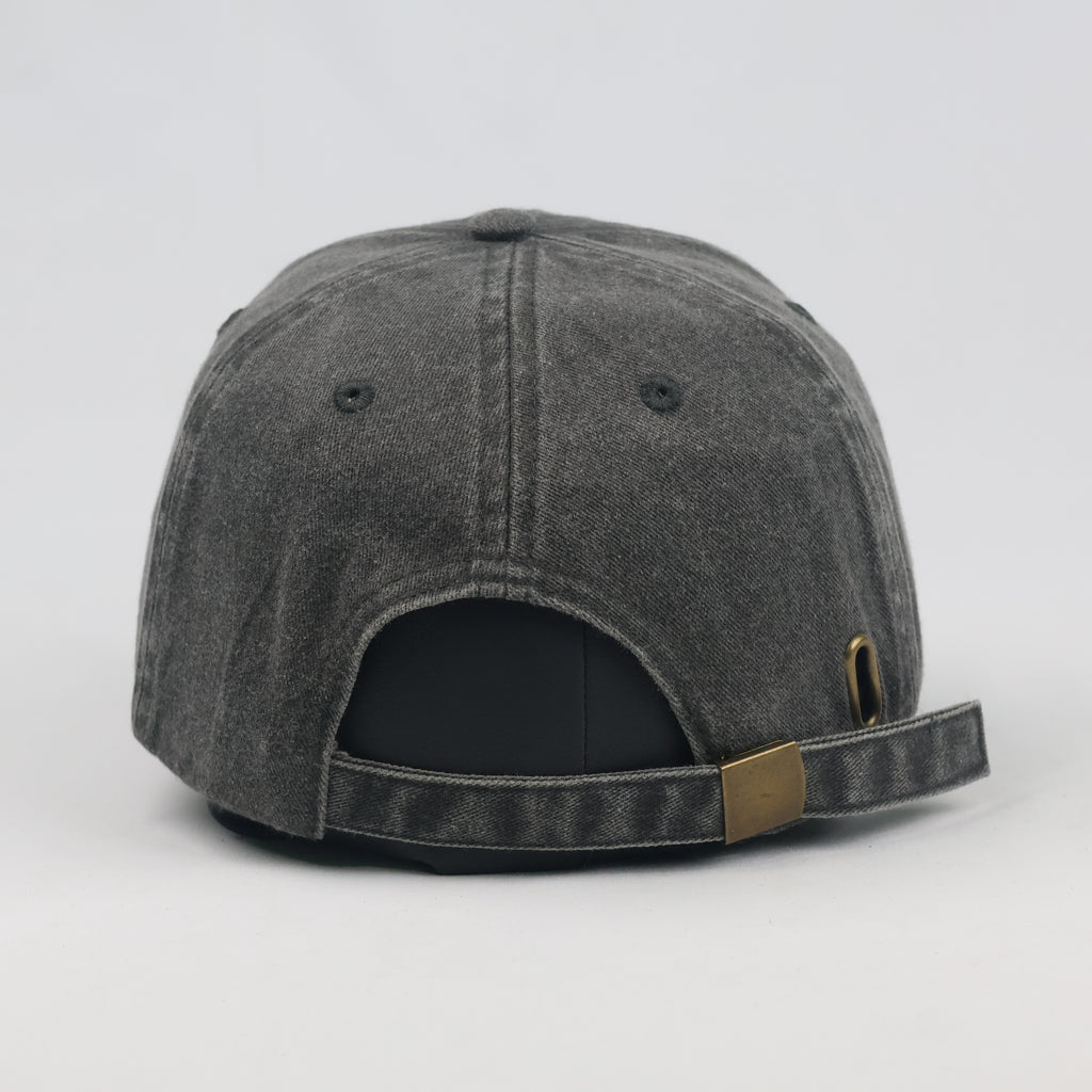 Thrifted Beechfield Faded Black Cursive Embroidered Baseball Cap - Size 57-59cm