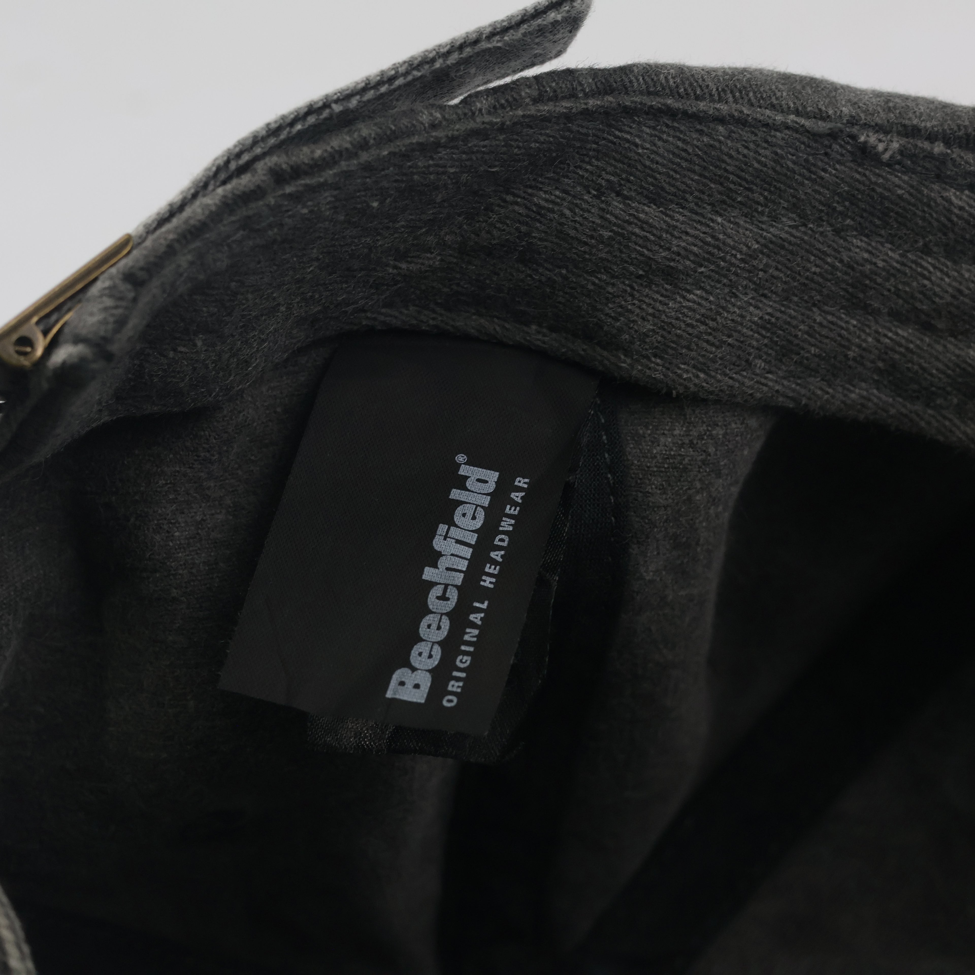 Thrifted Beechfield Faded Black Cursive Embroidered Baseball Cap - Size 57-59cm