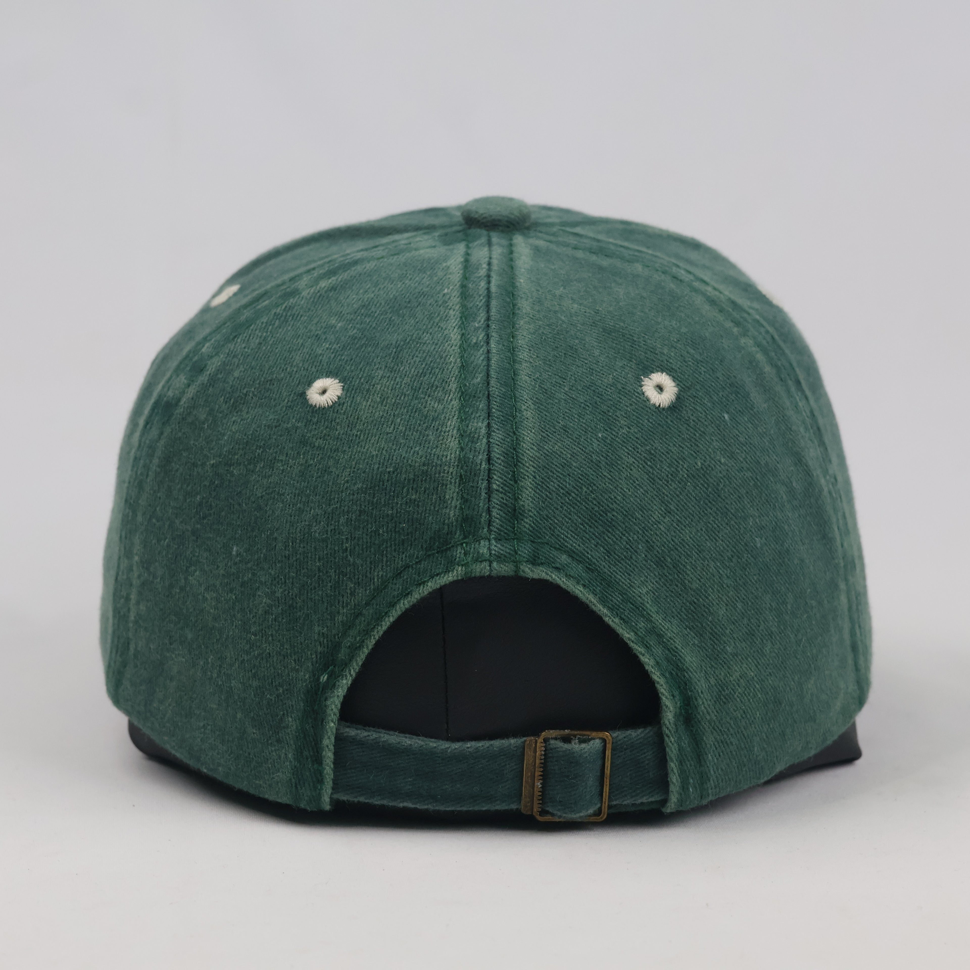 Thrifted Faded Dark Green Italia Embroidered Cotton Dad Hat - Size 56-58cm
