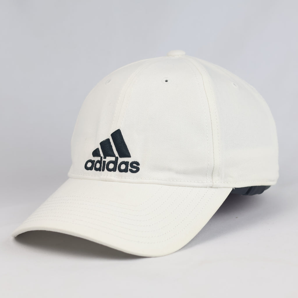 Thrifted Adidas White Cotton Sportswear Cap (Size 57–59 cm)  10898