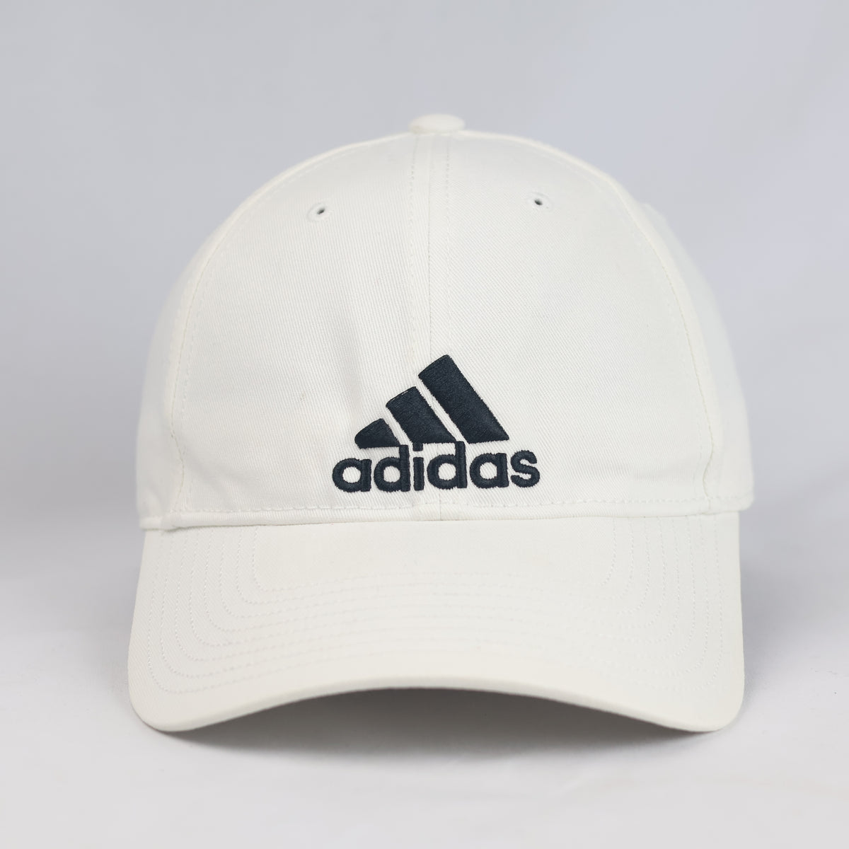 Thrifted Adidas White Cotton Sportswear Cap (Size 57–59 cm)  10898