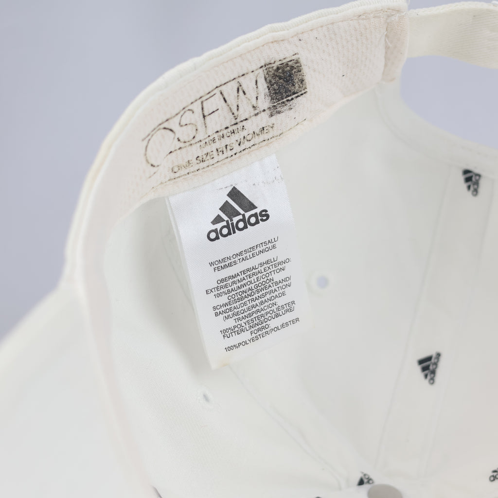 Thrifted Adidas White Cotton Sportswear Cap (Size 57–59 cm)  10898