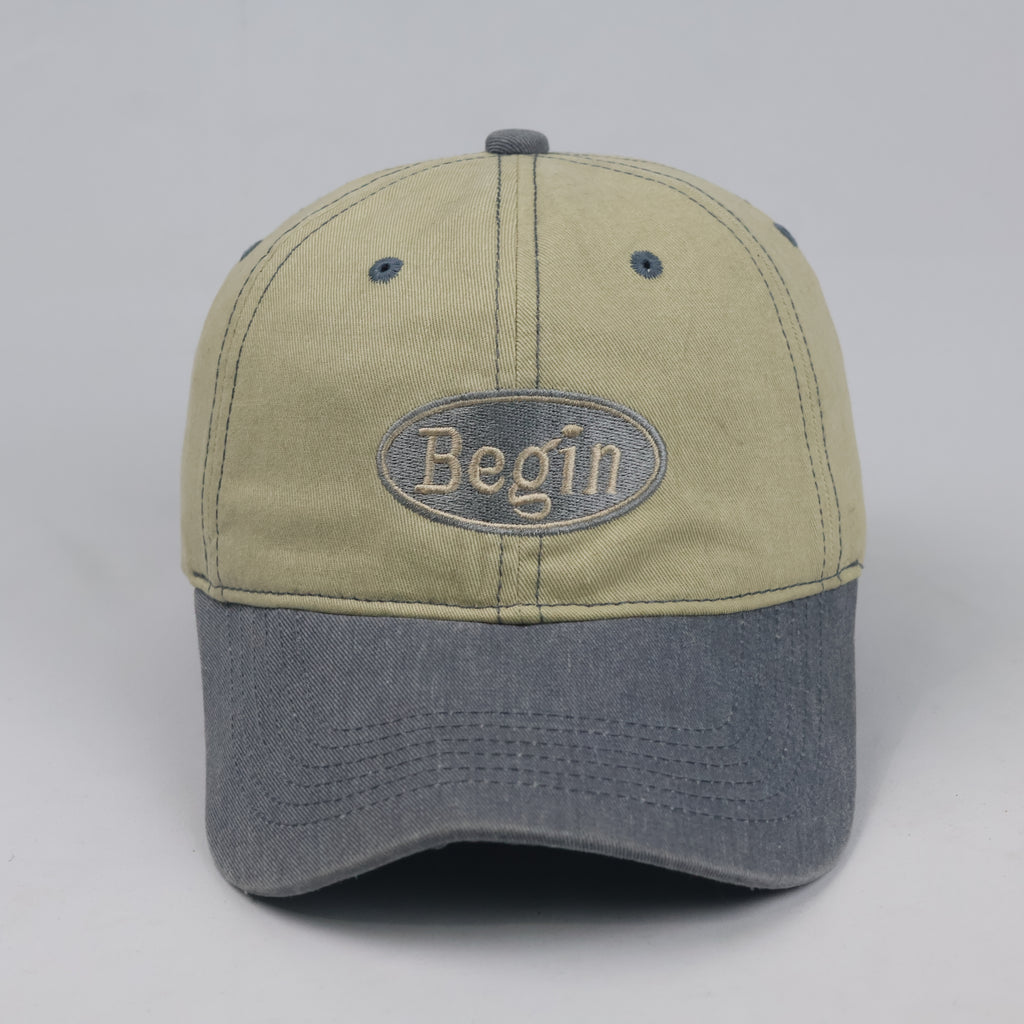 Thrifted Unbranded Two-Tone Strapback Baseball Cap - Size 56-58cm
