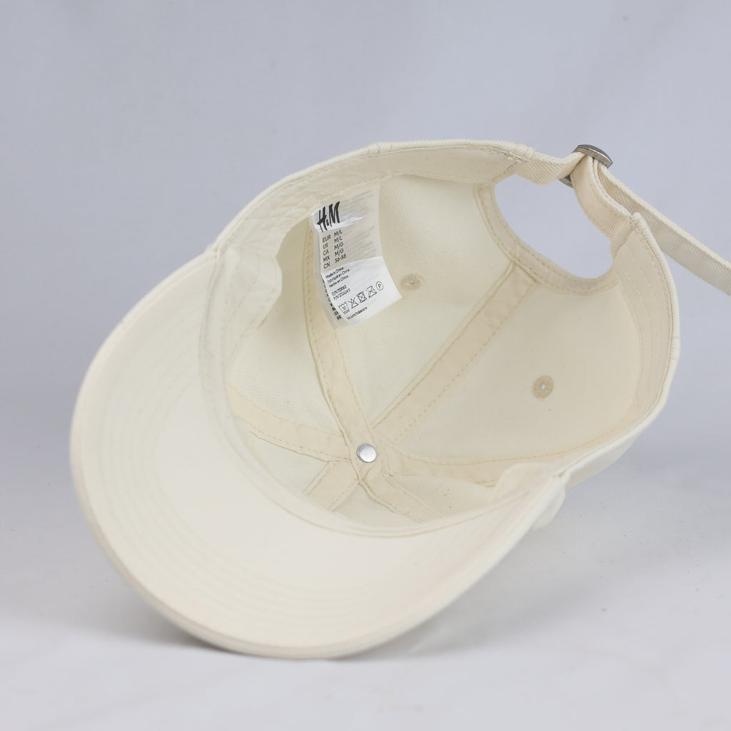 Thrifted Beige Blank Hat by H&M - 6-Panel Adjustable Cap 56-58cm | 10995