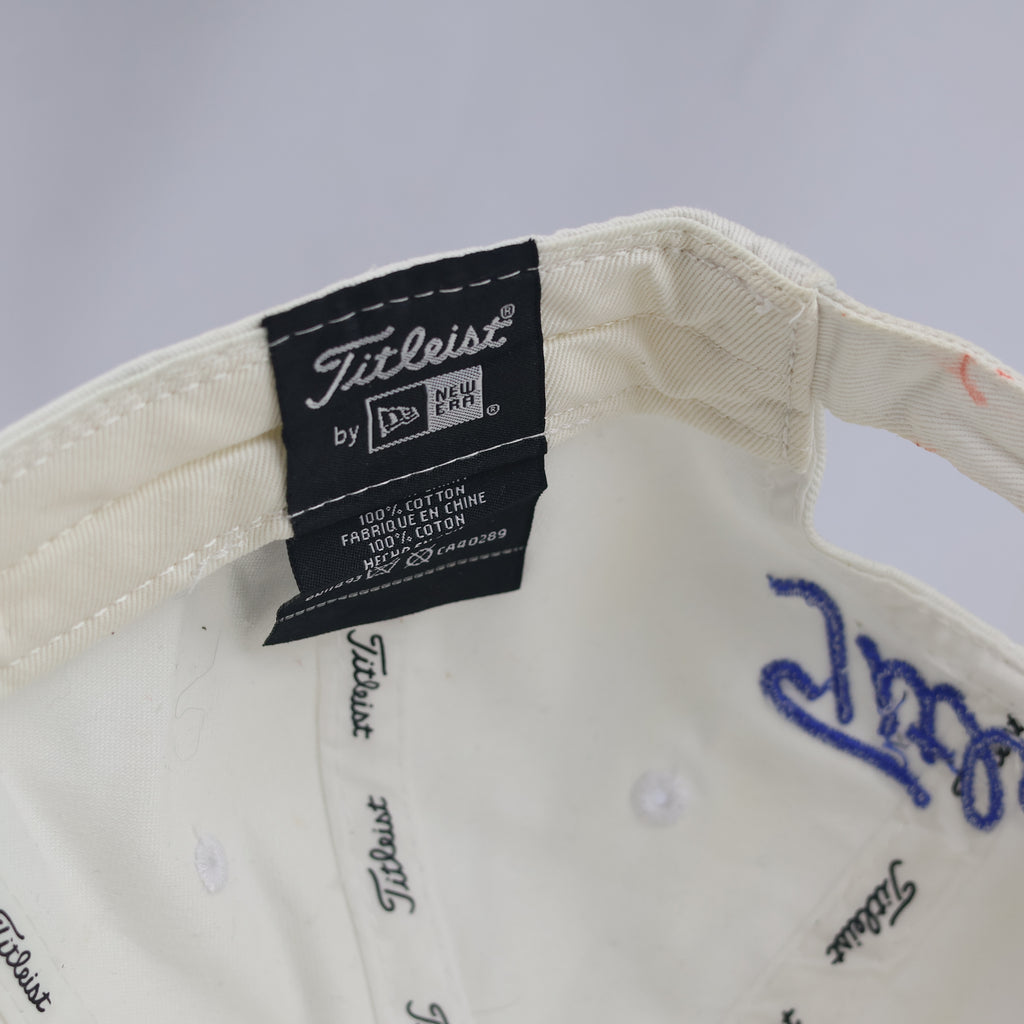 Thrifted Titleist New Era White Cotton Strapback Cap (Size 57–59 cm) | 10900