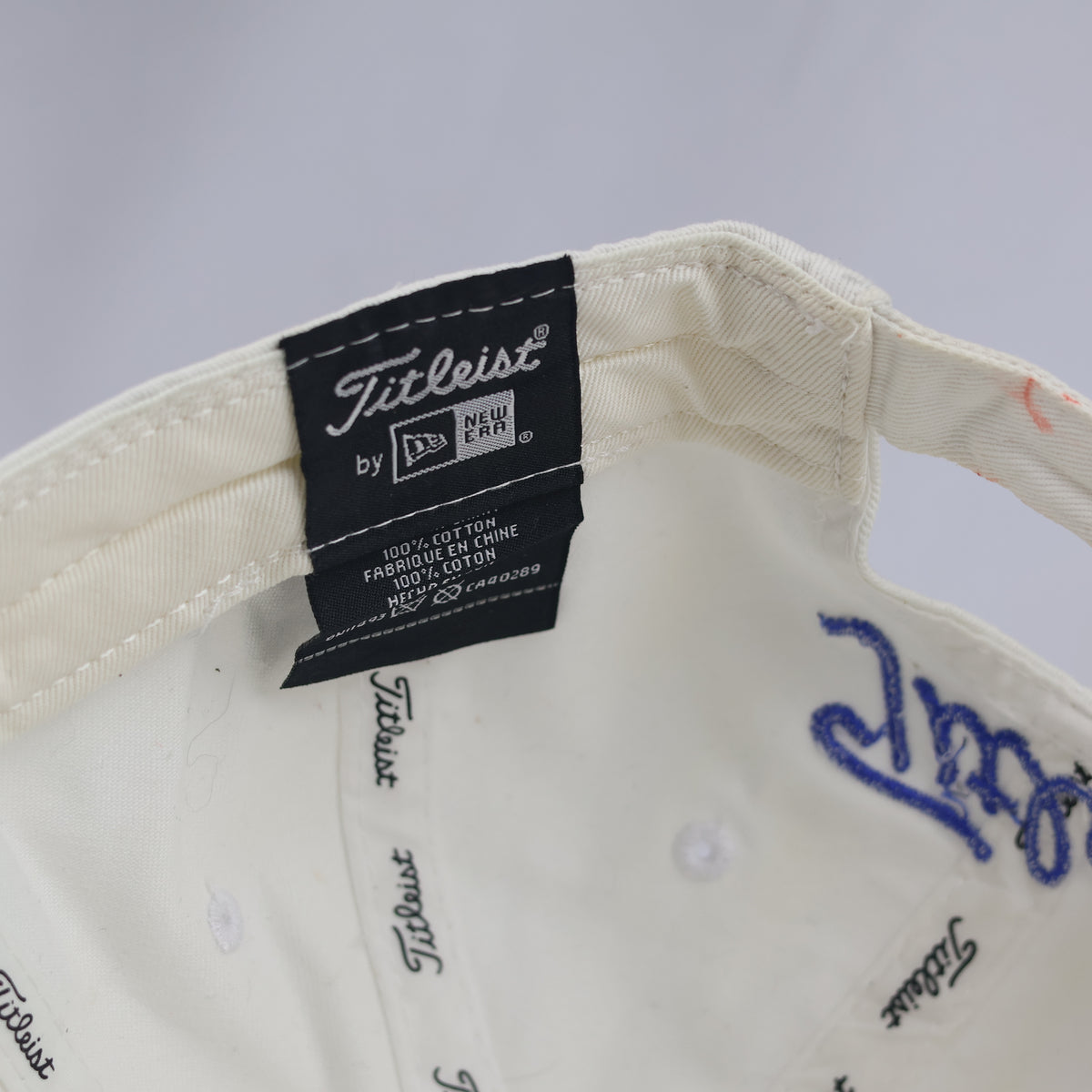 Thrifted Titleist New Era White Cotton Strapback Cap (Size 57–59 cm) | 10900