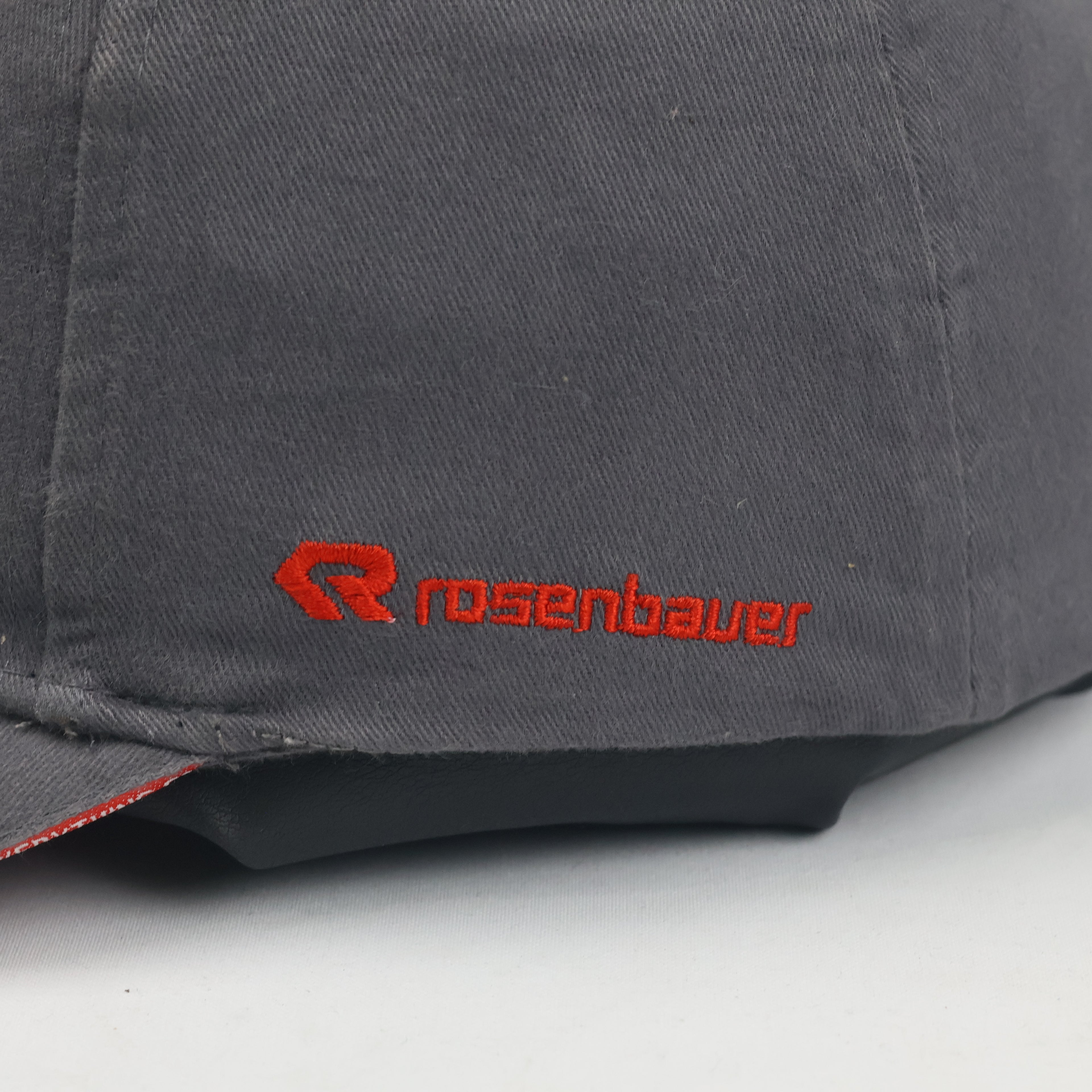 Thrifted Rosenbauer Grey & Red Graphic Patterned Baseball Hat - Size 56-58cm