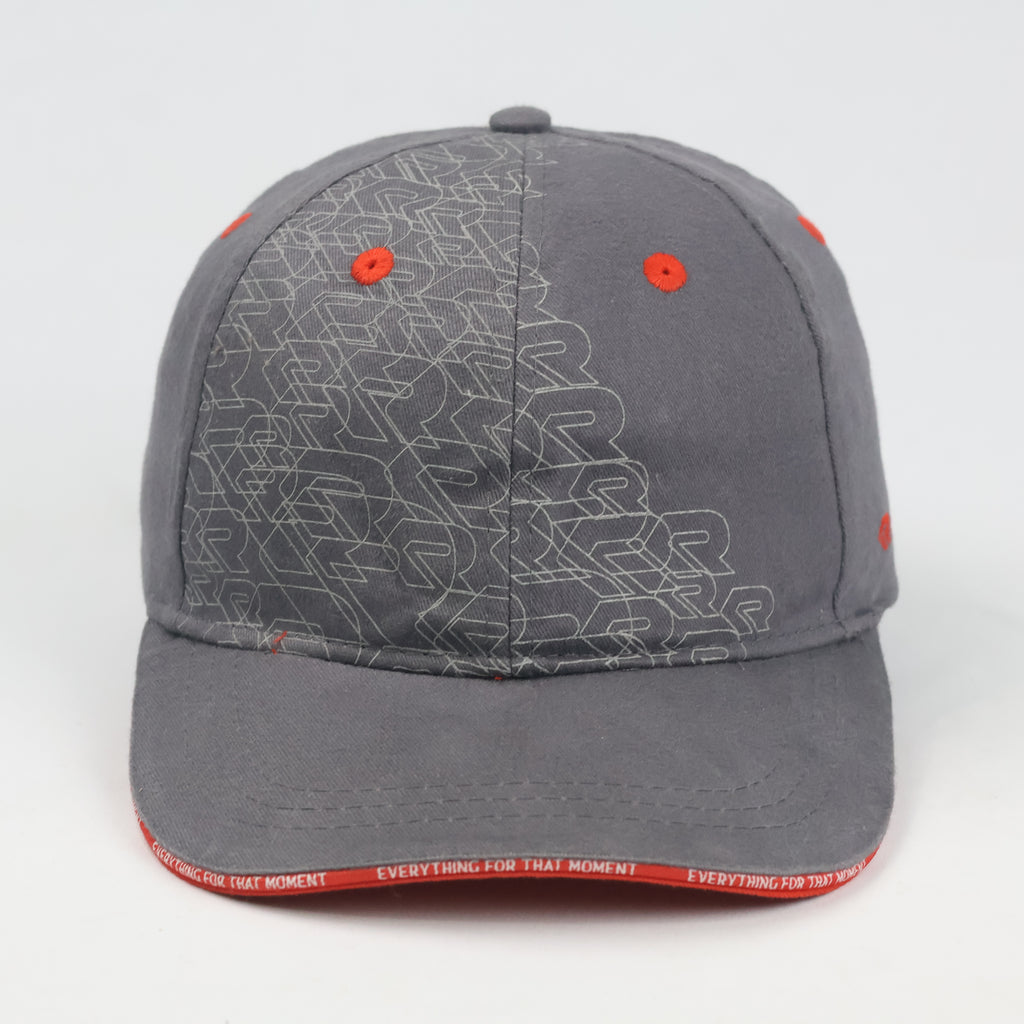 Thrifted Rosenbauer Grey & Red Graphic Patterned Baseball Hat - Size 56-58cm