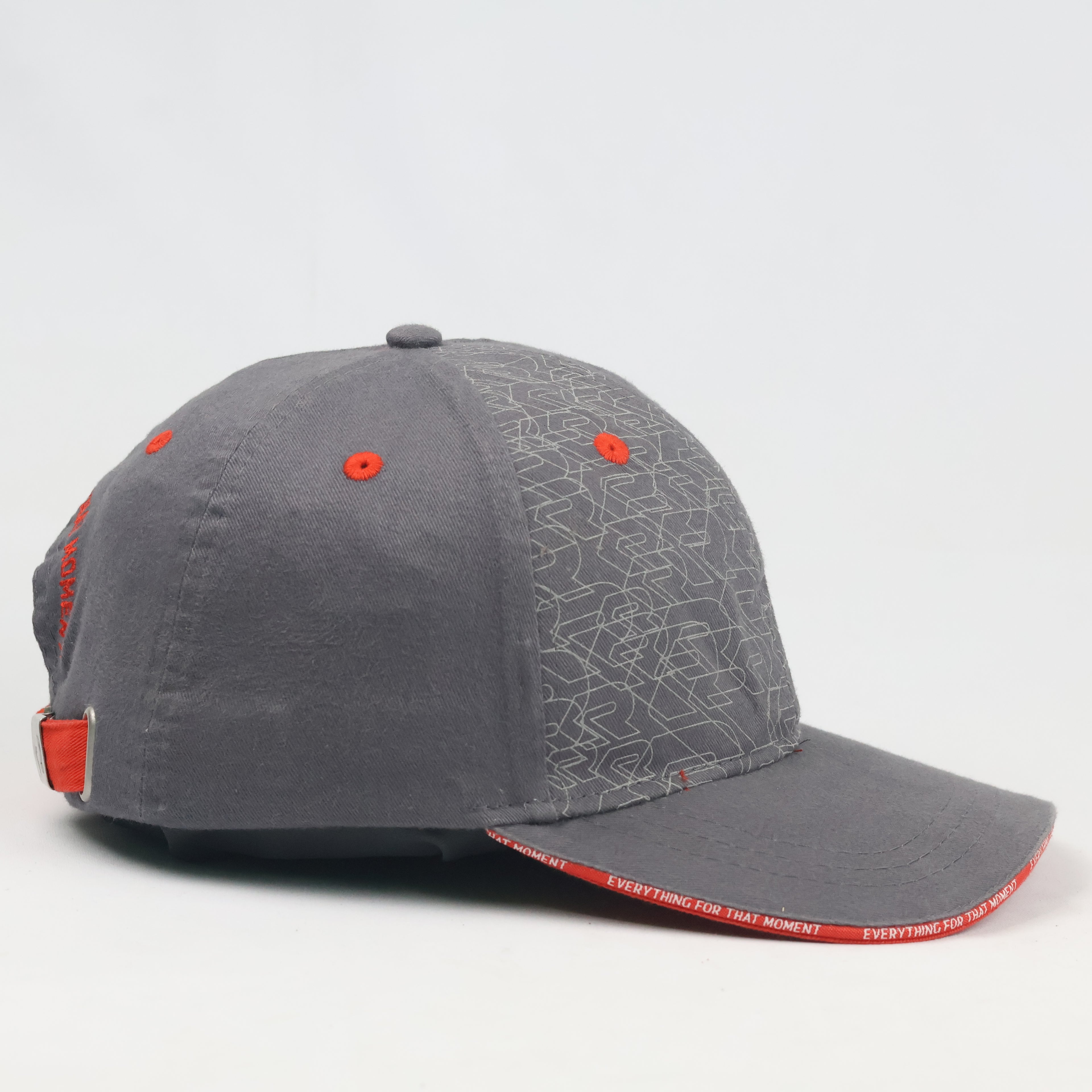 Thrifted Rosenbauer Grey & Red Graphic Patterned Baseball Hat - Size 56-58cm