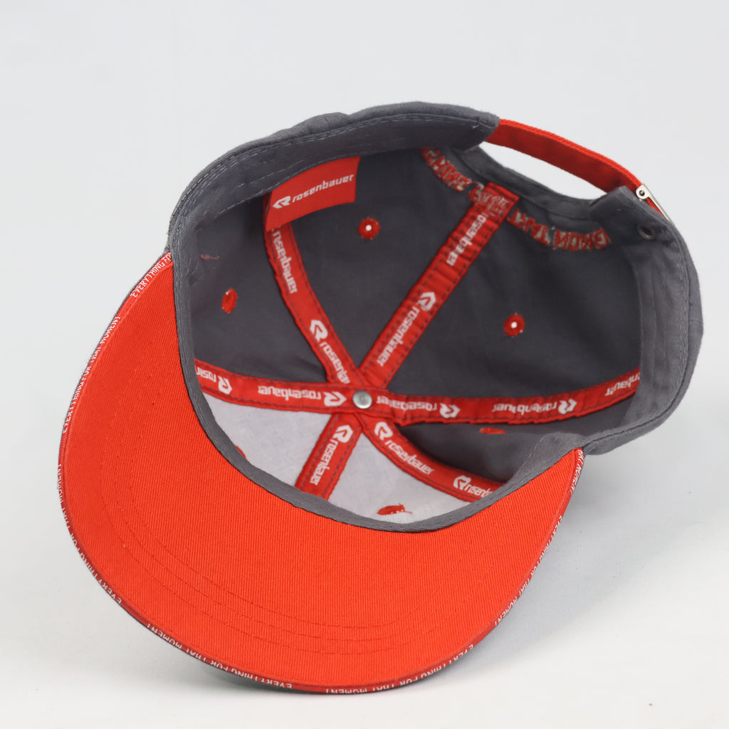 Thrifted Rosenbauer Grey & Red Graphic Patterned Baseball Hat - Size 56-58cm