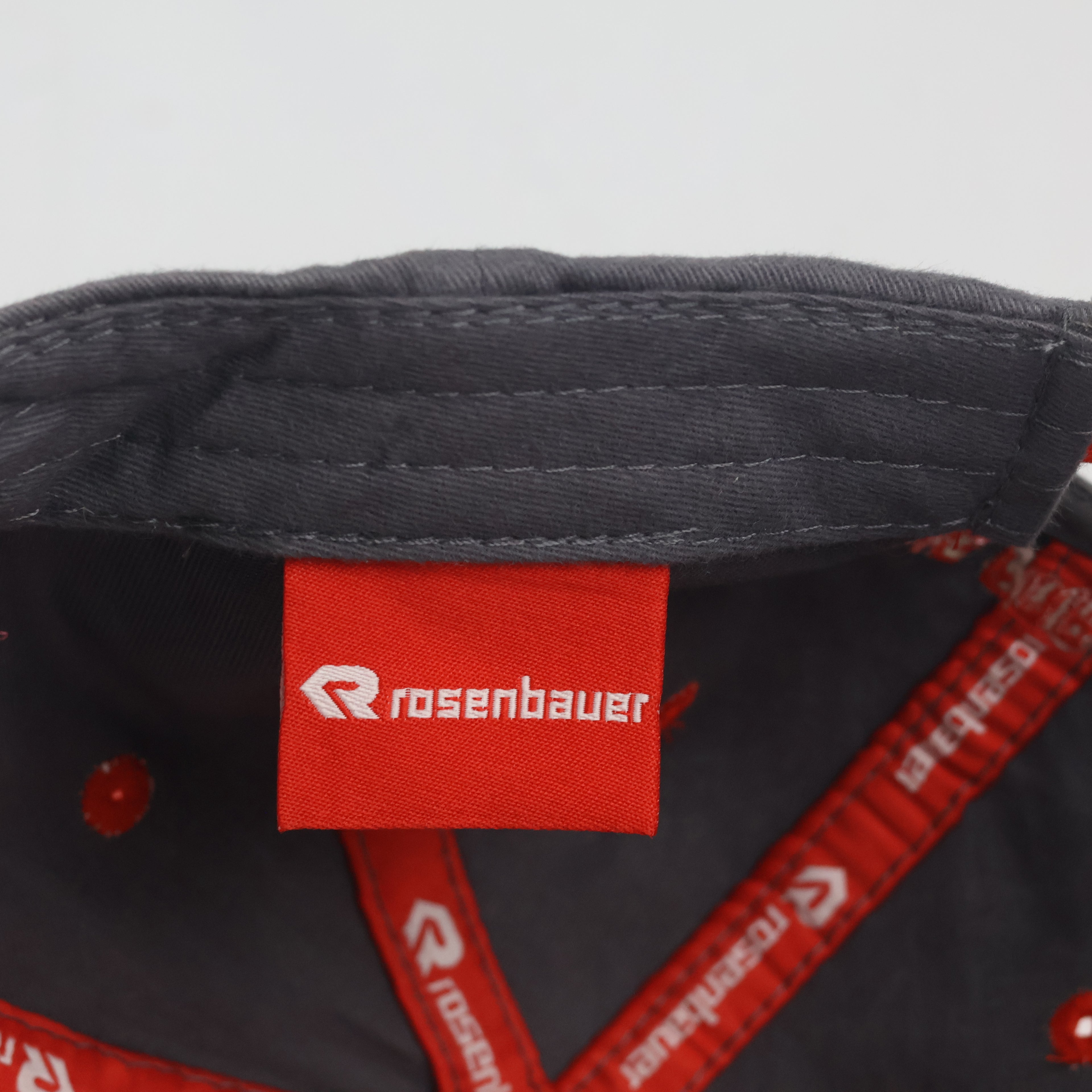 Thrifted Rosenbauer Grey & Red Graphic Patterned Baseball Hat - Size 56-58cm
