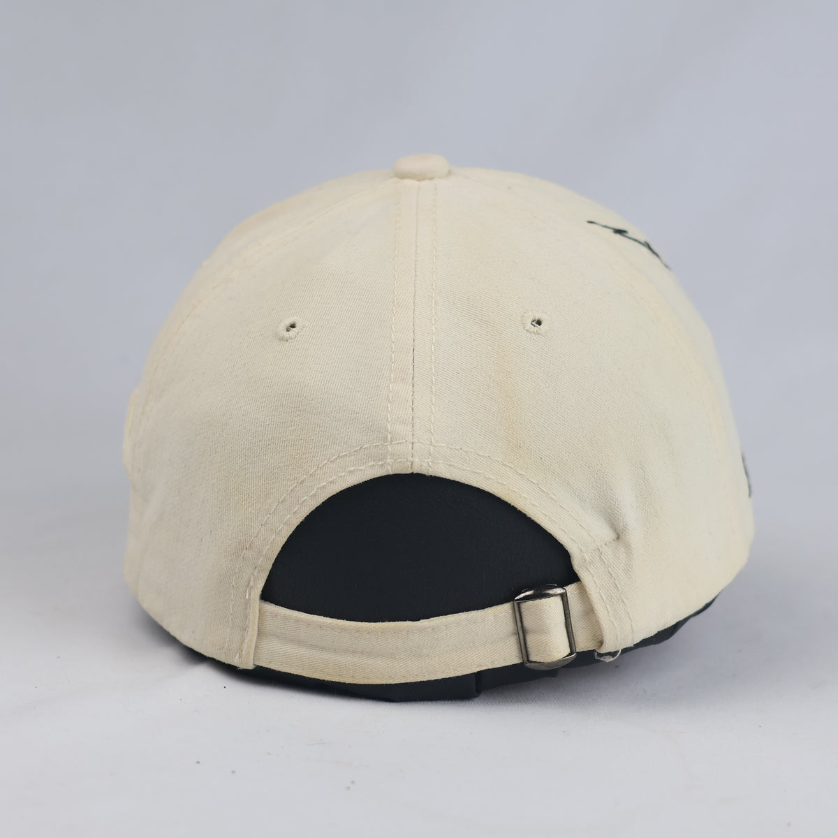 Thrifted Cream "Asher" Embroidered Baseball Cap - Vintage Ripped Style Dad Hat (56-57cm) | 10994