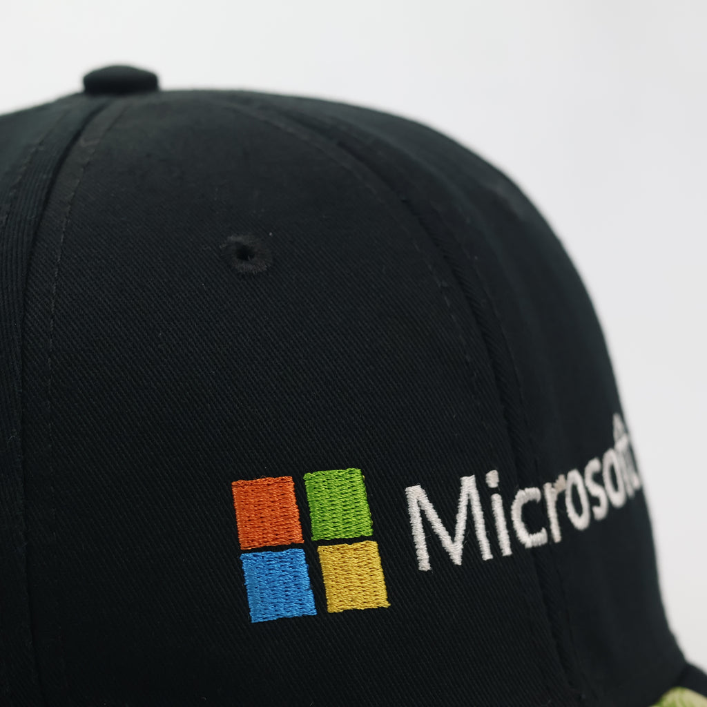 Thrifted Microsoft Embroidered Cap - Hawaiian Hibiscus Floral Brim