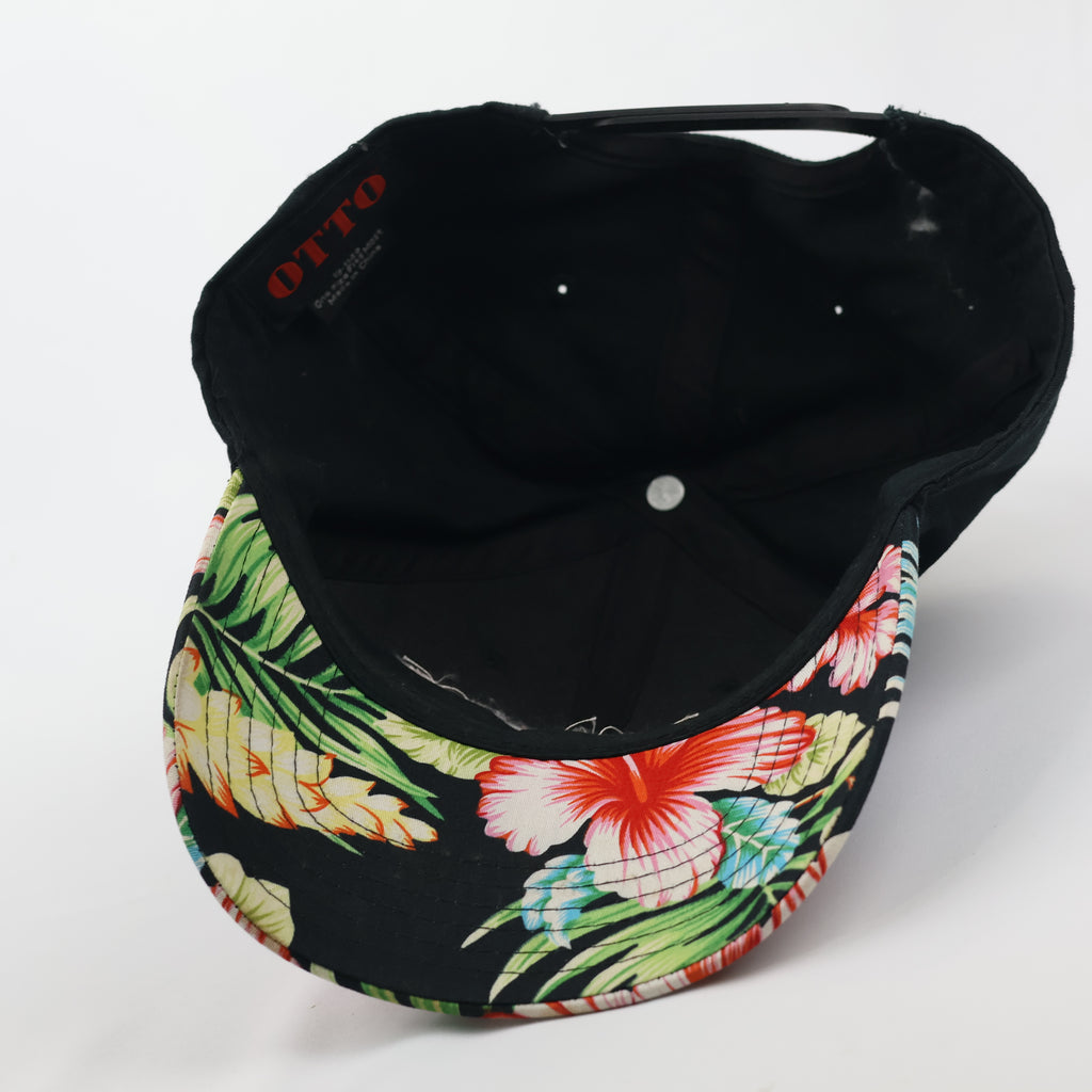 Thrifted Microsoft Embroidered Cap - Hawaiian Hibiscus Floral Brim