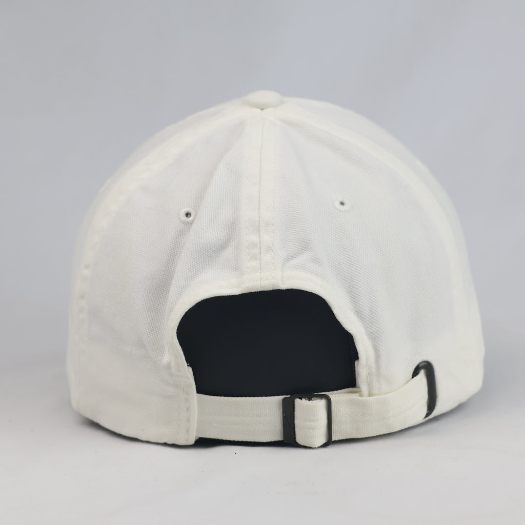 Thrifted Nike Swoosh Cream Canvas Cap - 6-Panel Adjustable Size OSFA (57-59cm) |10998