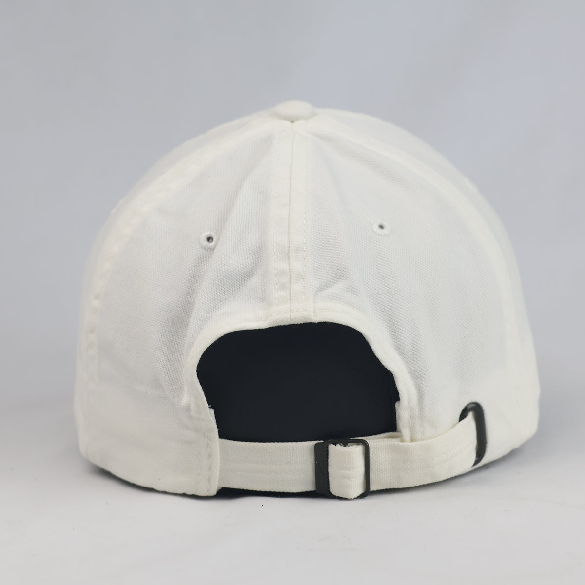 Thrifted Nike Swoosh Cream Canvas Cap - 6-Panel Adjustable Size OSFA (57-59cm) |10998