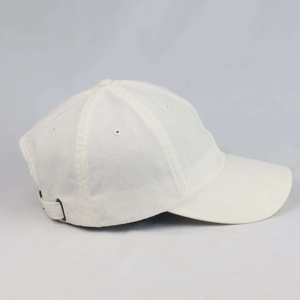 Thrifted Nike Swoosh Cream Canvas Cap - 6-Panel Adjustable Size OSFA (57-59cm) |10998