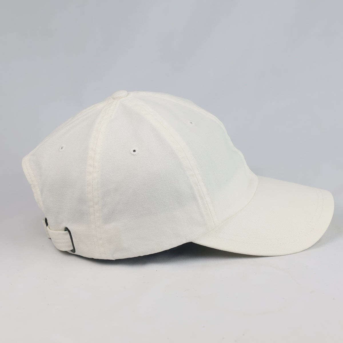 Thrifted Nike Swoosh Cream Canvas Cap - 6-Panel Adjustable Size OSFA (57-59cm) |10998
