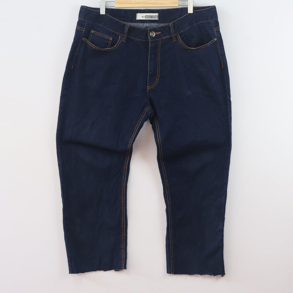 Thrifted Men's NII Indigo Denim Dark Blue Trousers Waist: 38/ J1095
