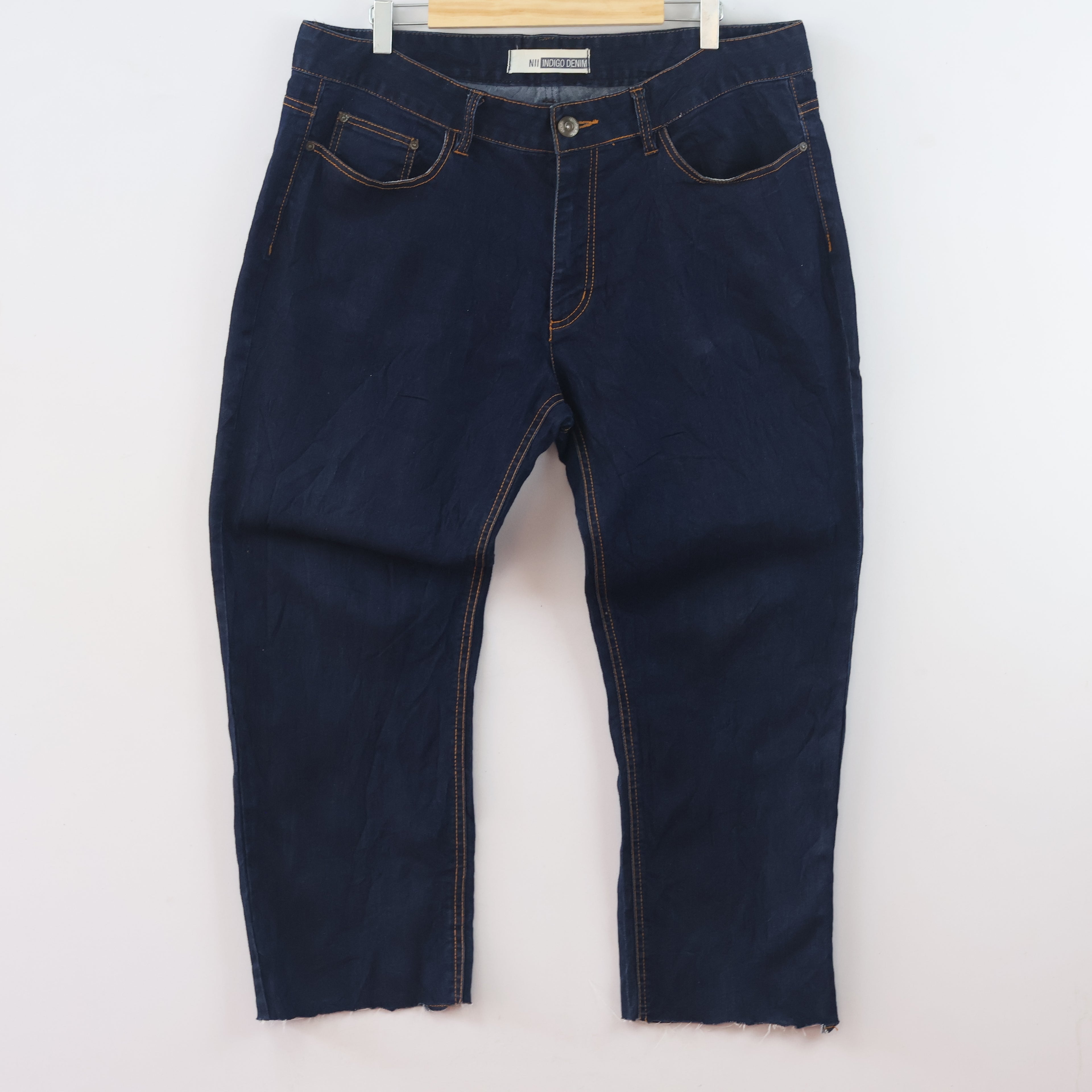 Thrifted Men's NII Indigo Denim Dark Blue Trousers Waist: 38/ J1095