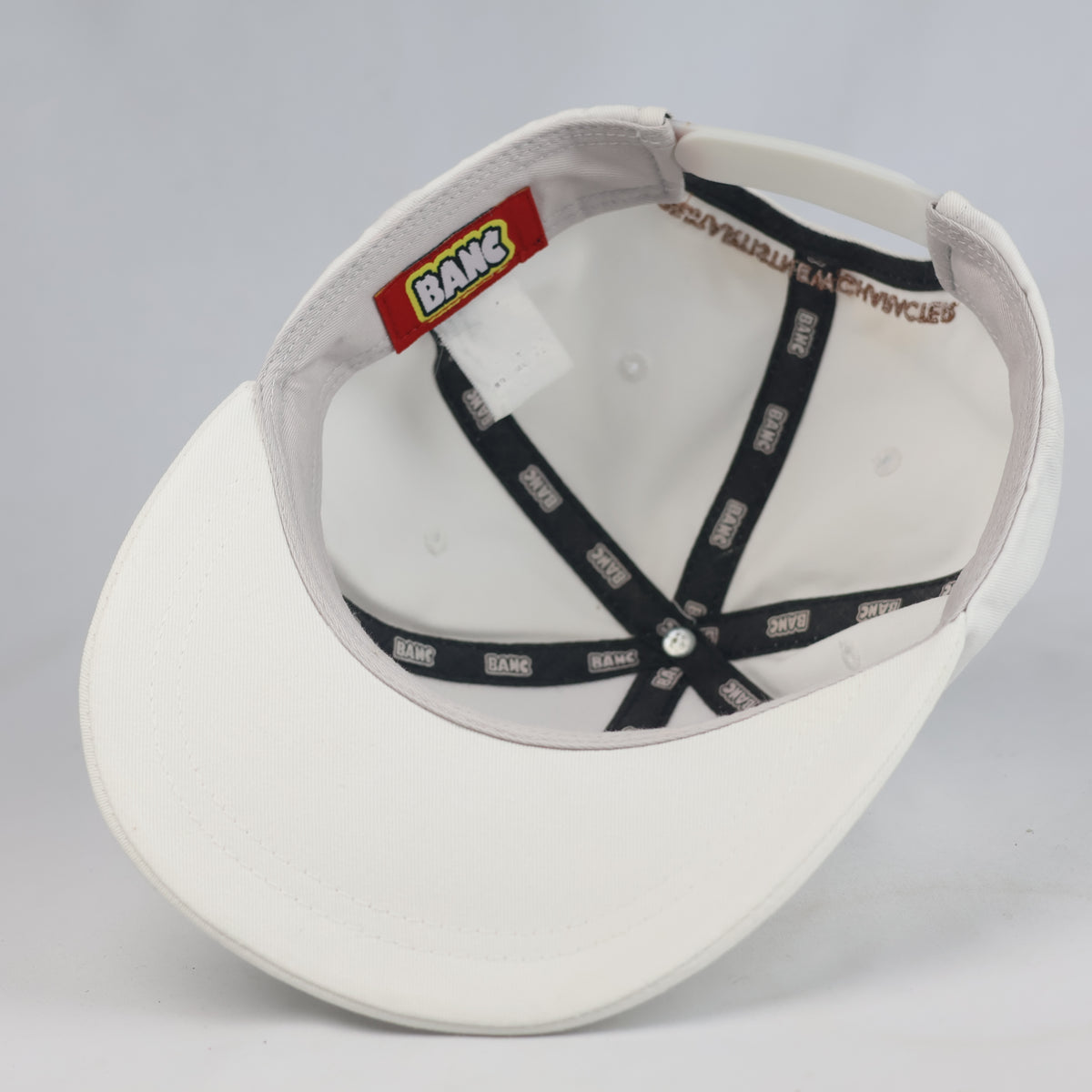 Thrifted BANC White Cotton Flat Brim Snapback (Size 56–58 cm) | 10991