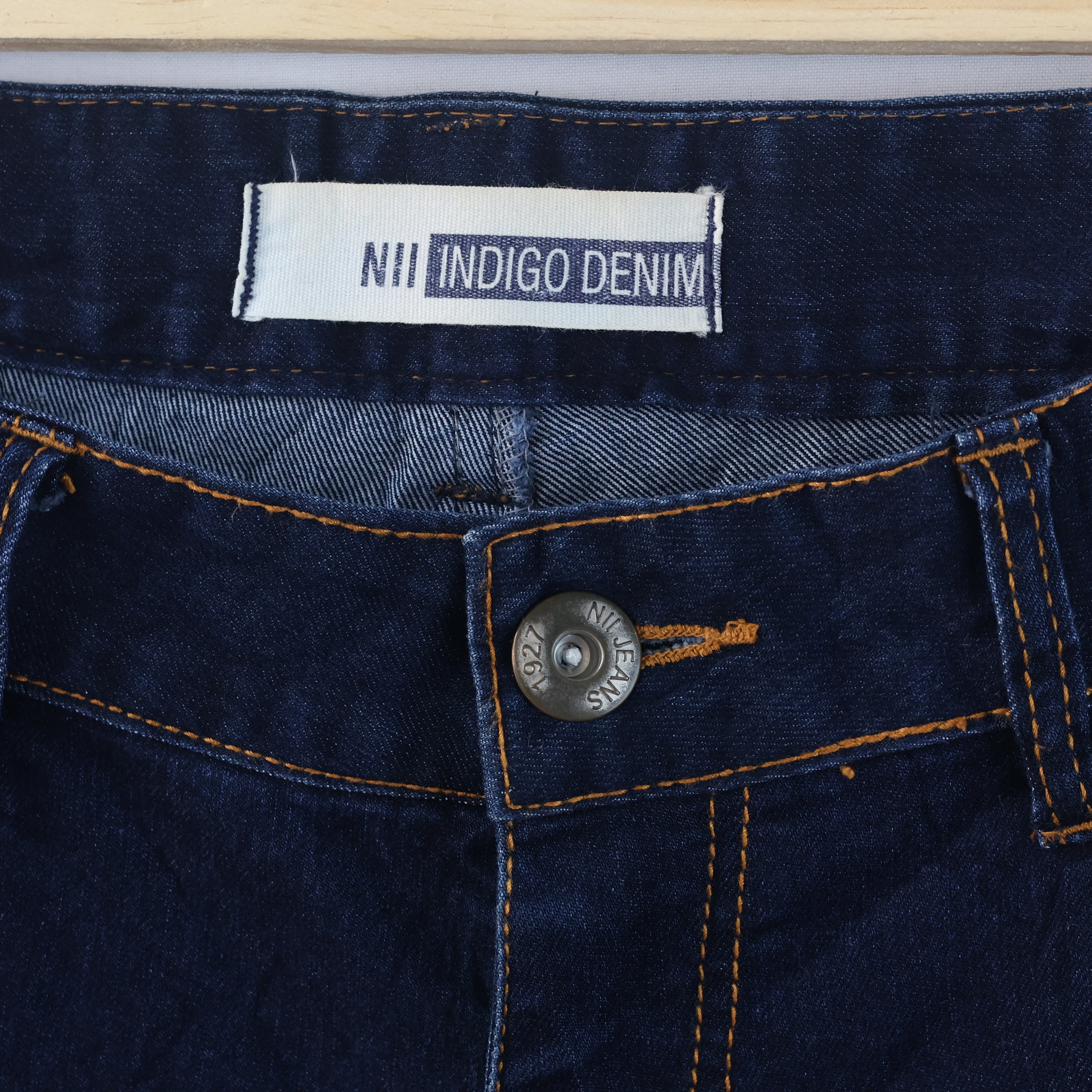 Thrifted Men's NII Indigo Denim Dark Blue Trousers Waist: 38/ J1095