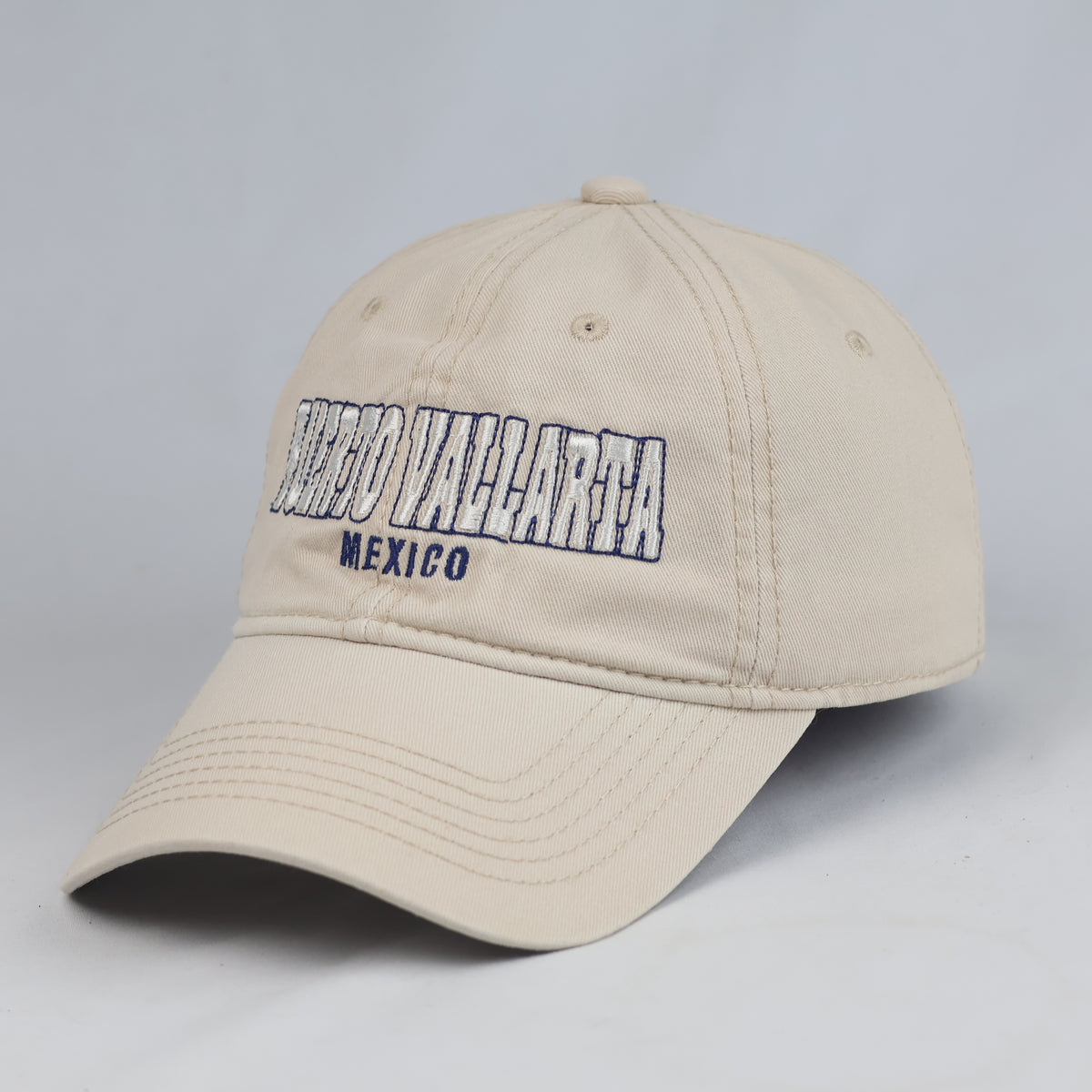 Thrifted Puerto Vallarta Mexico Embroidered Baseball Cap - Beige Dad Hat (57-58cm) | 10999