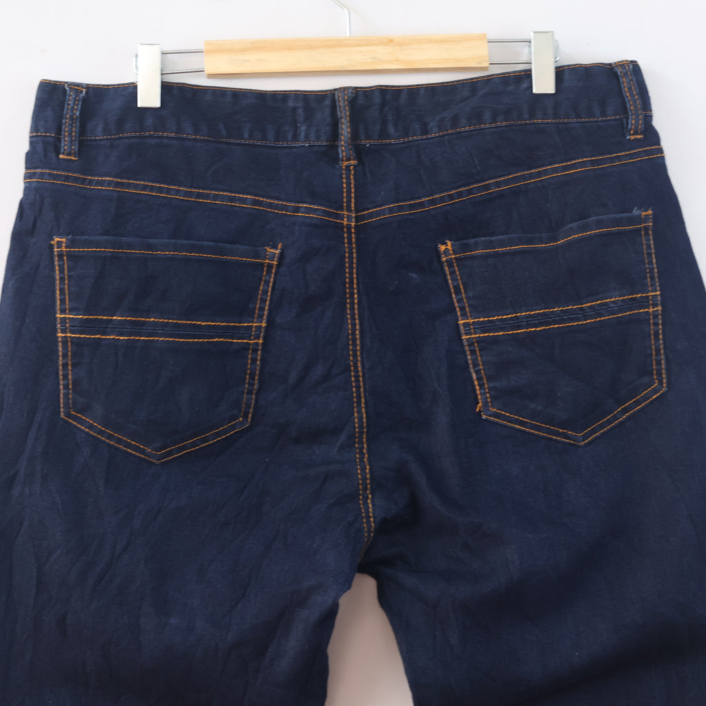 Thrifted Men's NII Indigo Denim Dark Blue Trousers Waist: 38/ J1095