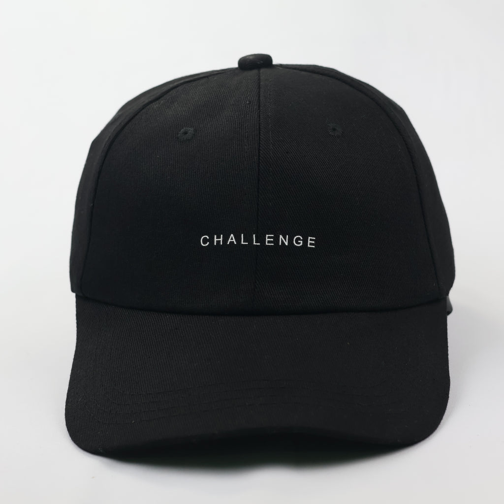 Vintage Black "CHALLENGE" Minimalist Baseball Cap - 54-56cm